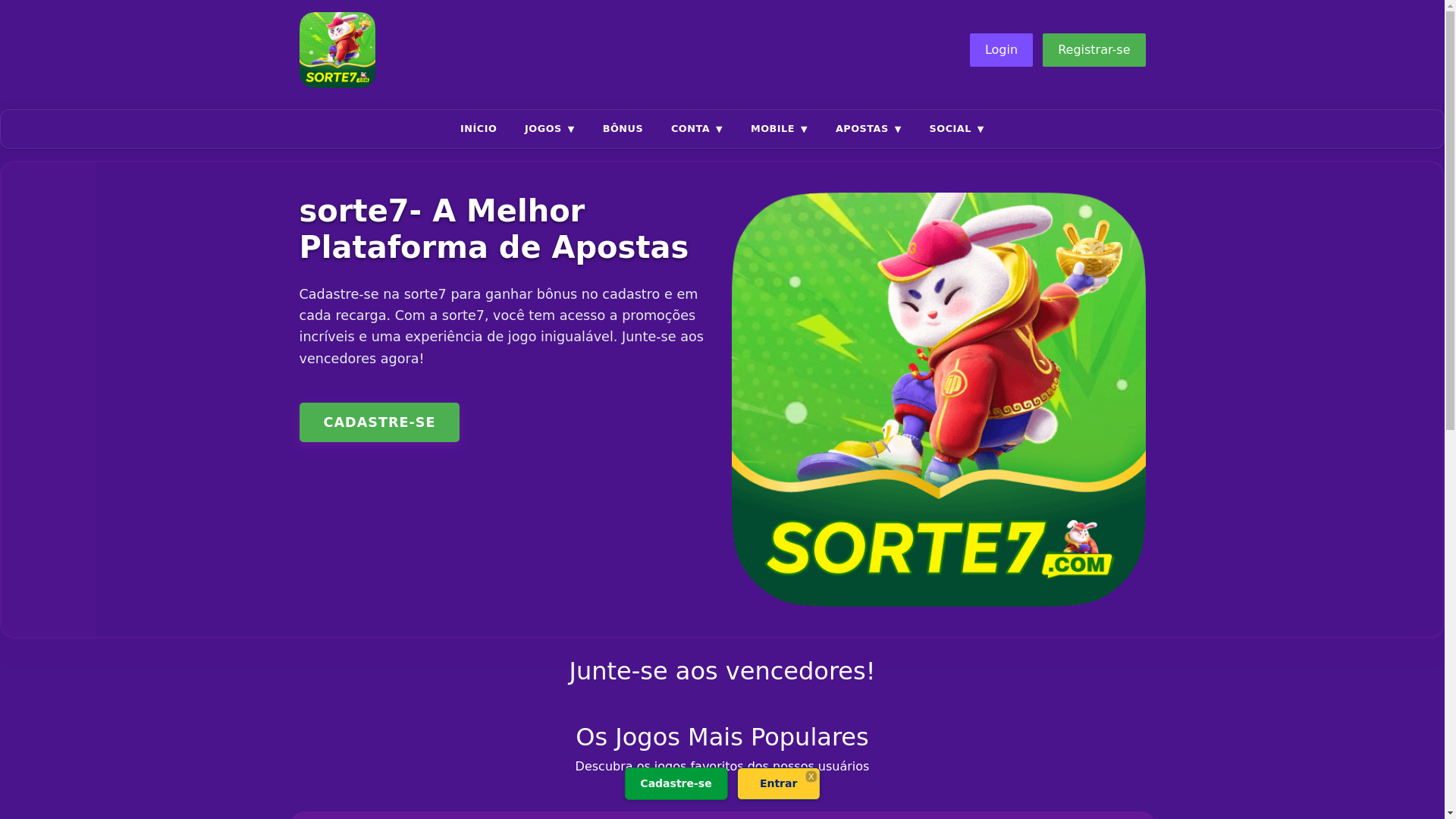 website screenshot of https://sorte72.com/