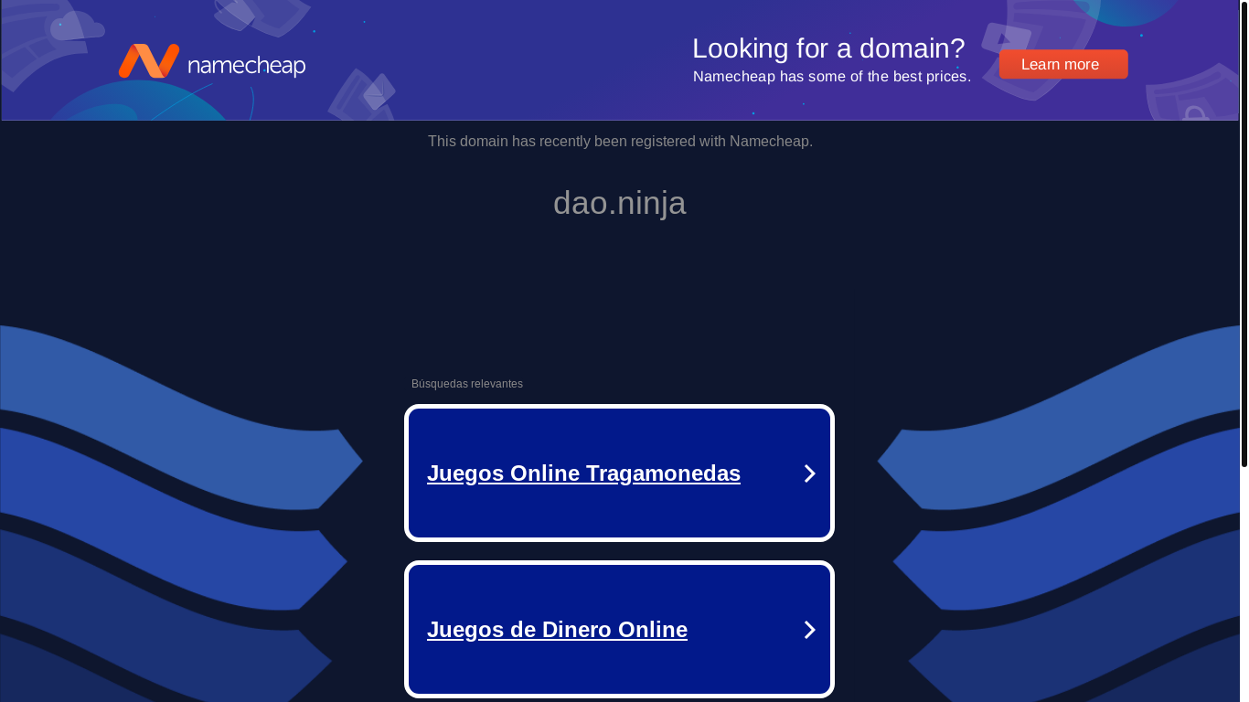 website screenshot of https://www.dao.ninja