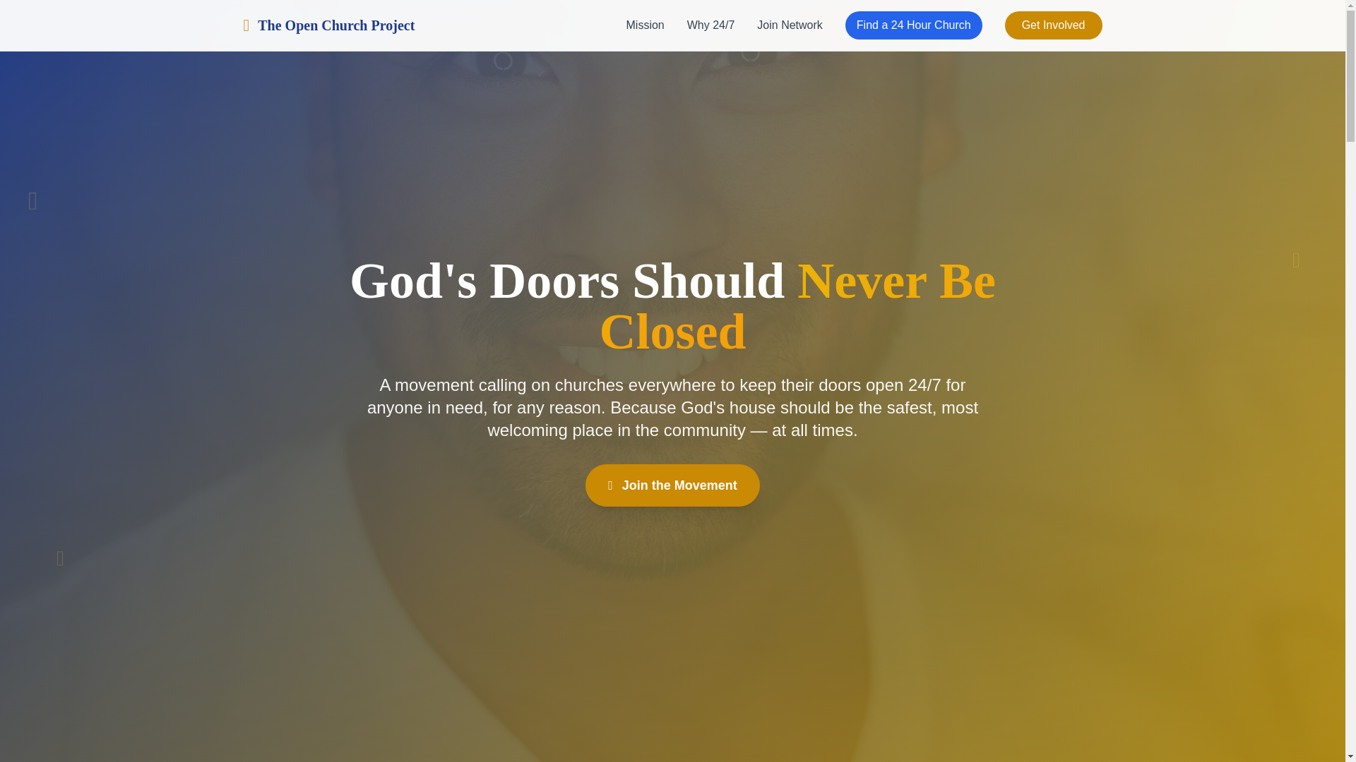 website screenshot of https://theopenchurchproject.org/