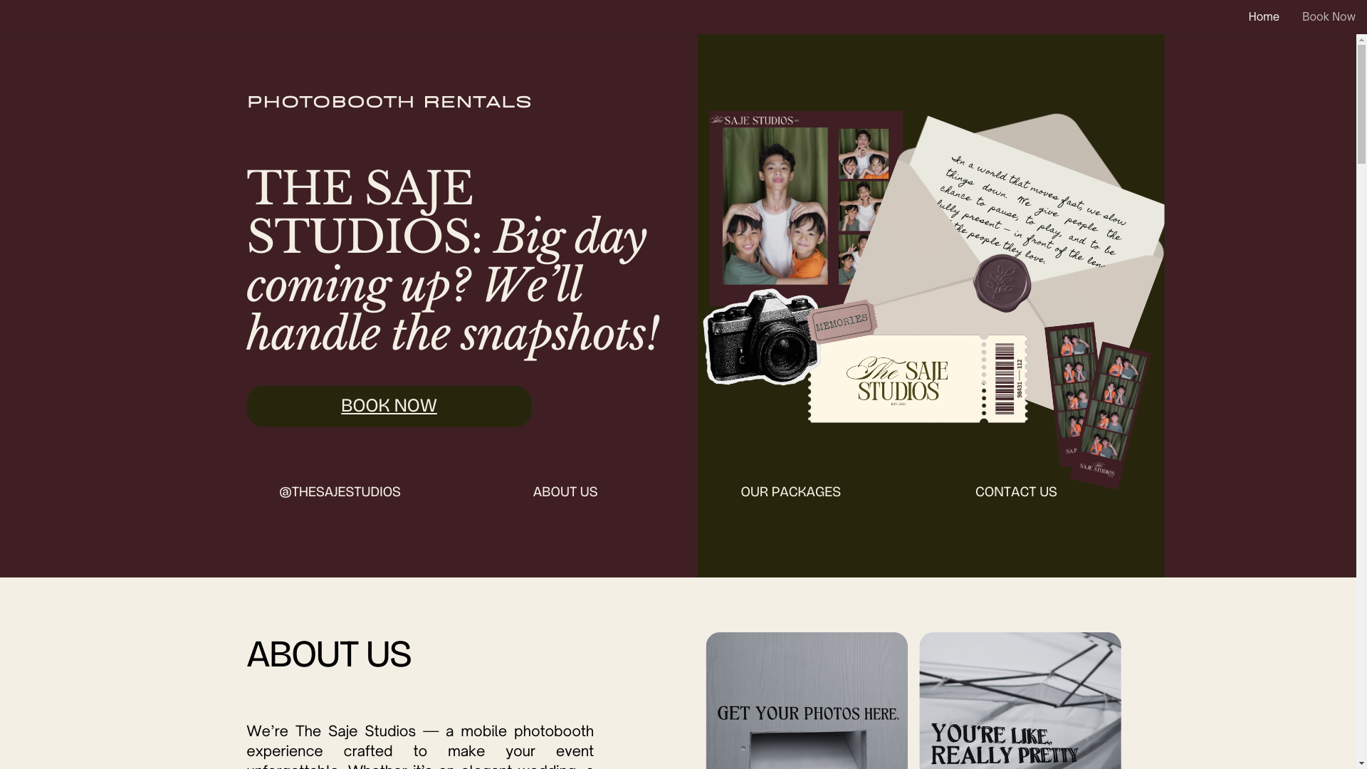 website screenshot of https://thesajestudios.com/
