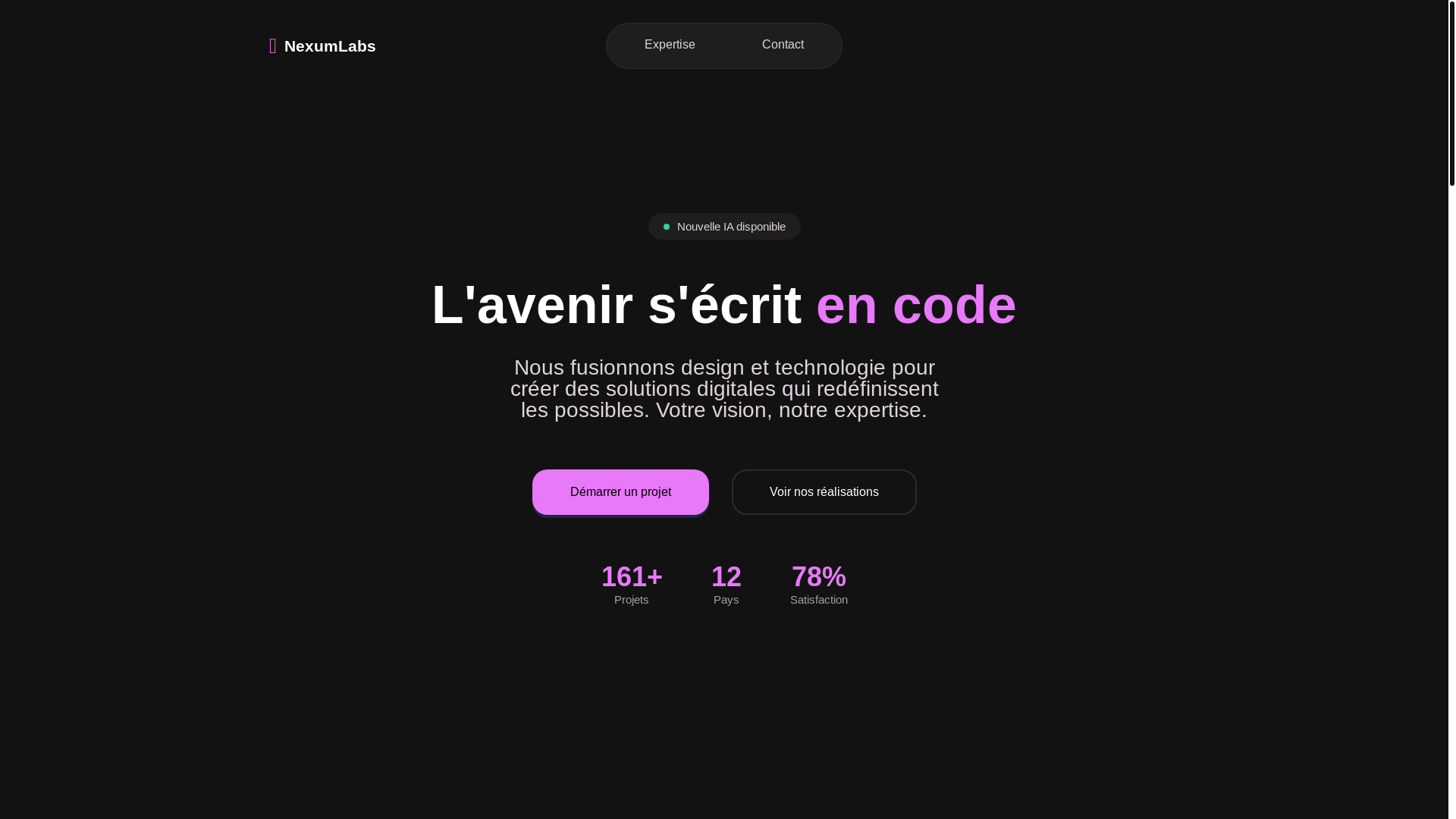 website screenshot of https://nexumlabs.ink/