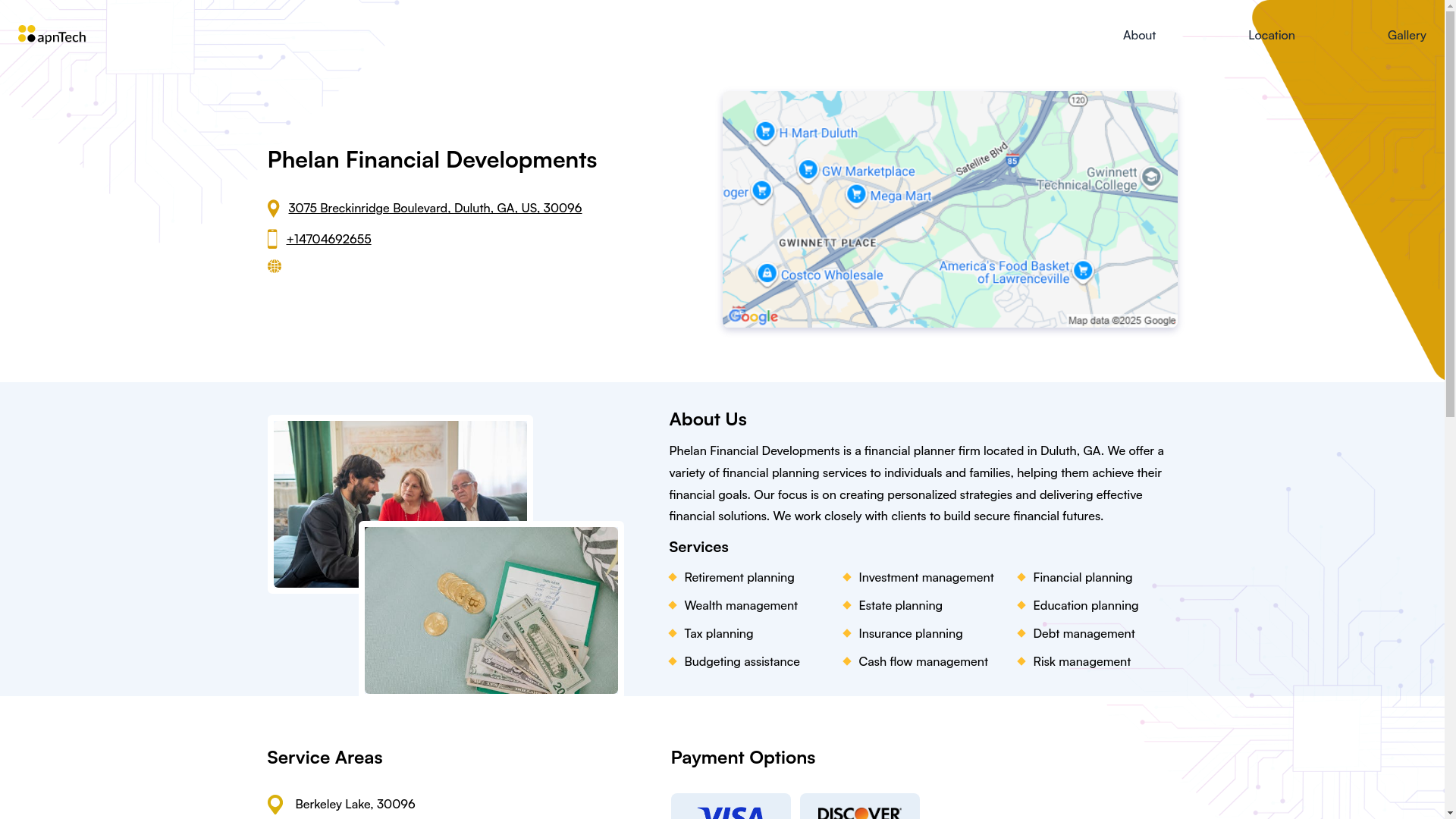 website screenshot of https://phelanfinancialdevelopments.online/