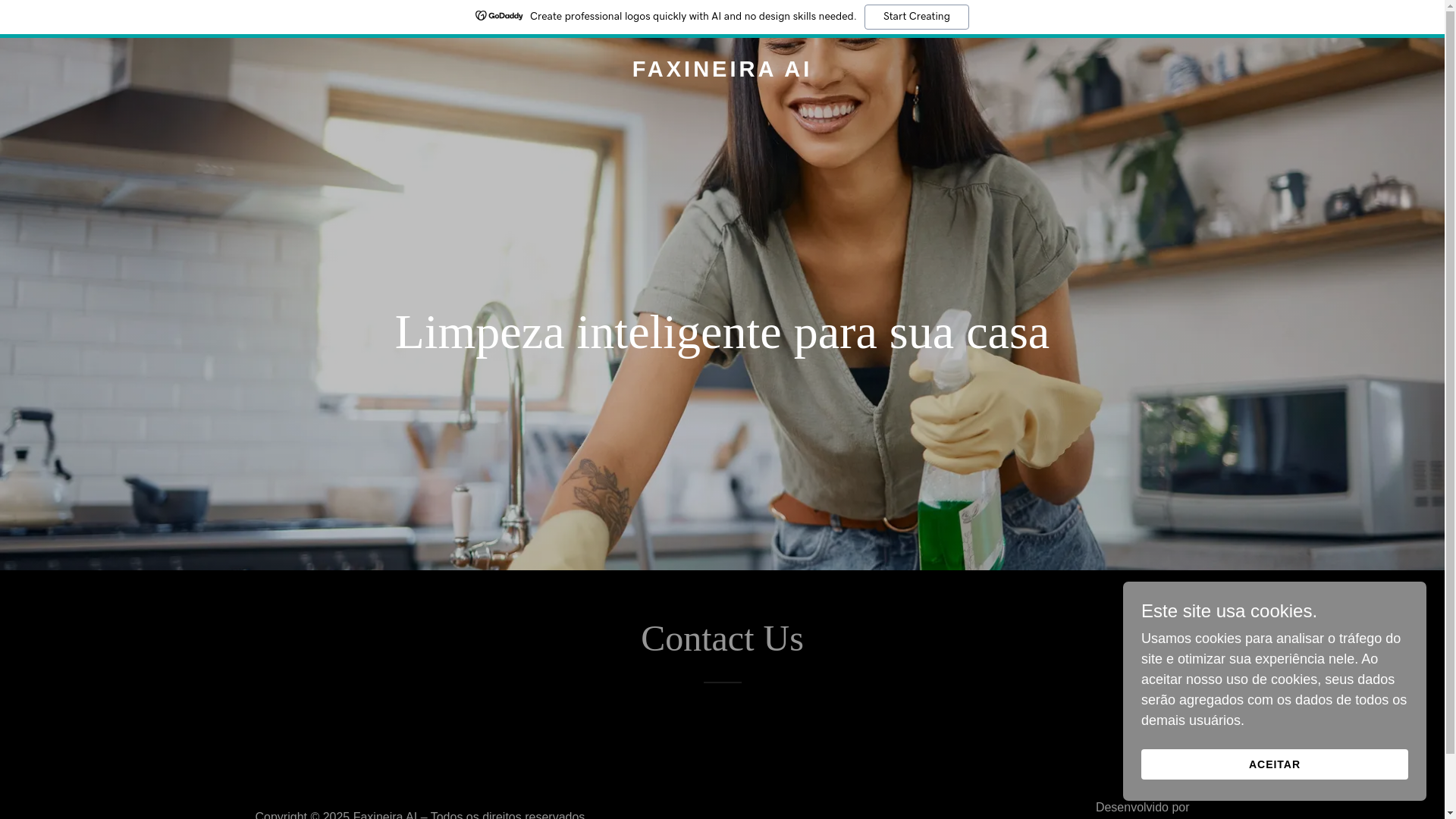 website screenshot of https://faxineiraai.online/