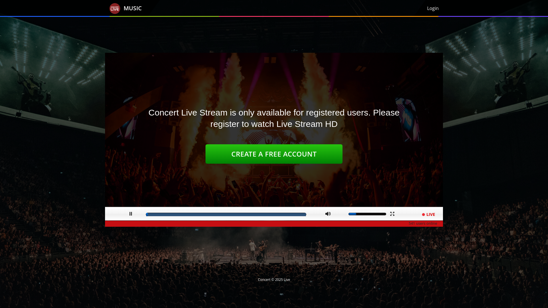 website screenshot of https://flixgolive.com/concert.php