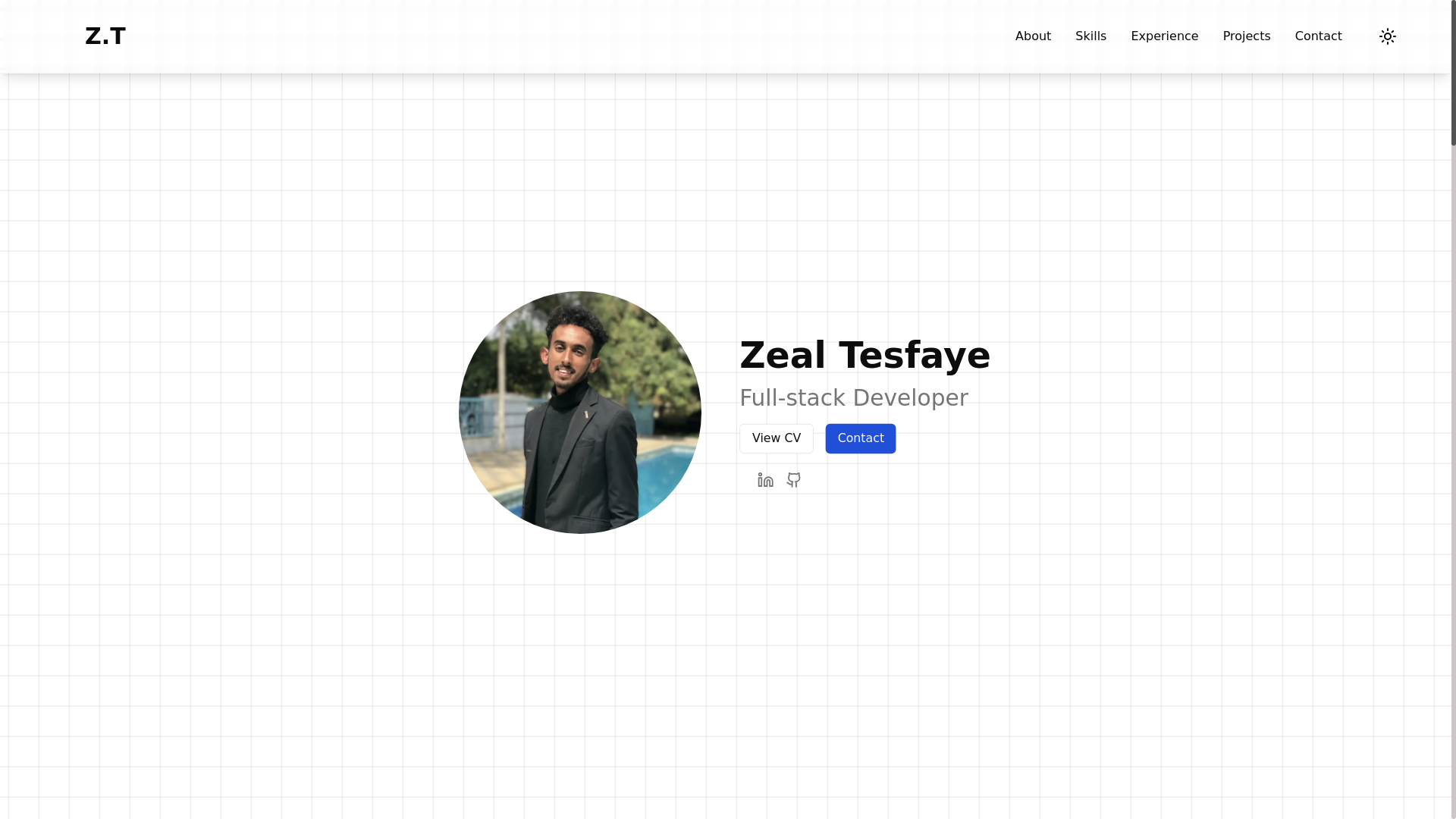 website screenshot of https://zealtesfaye.dev/