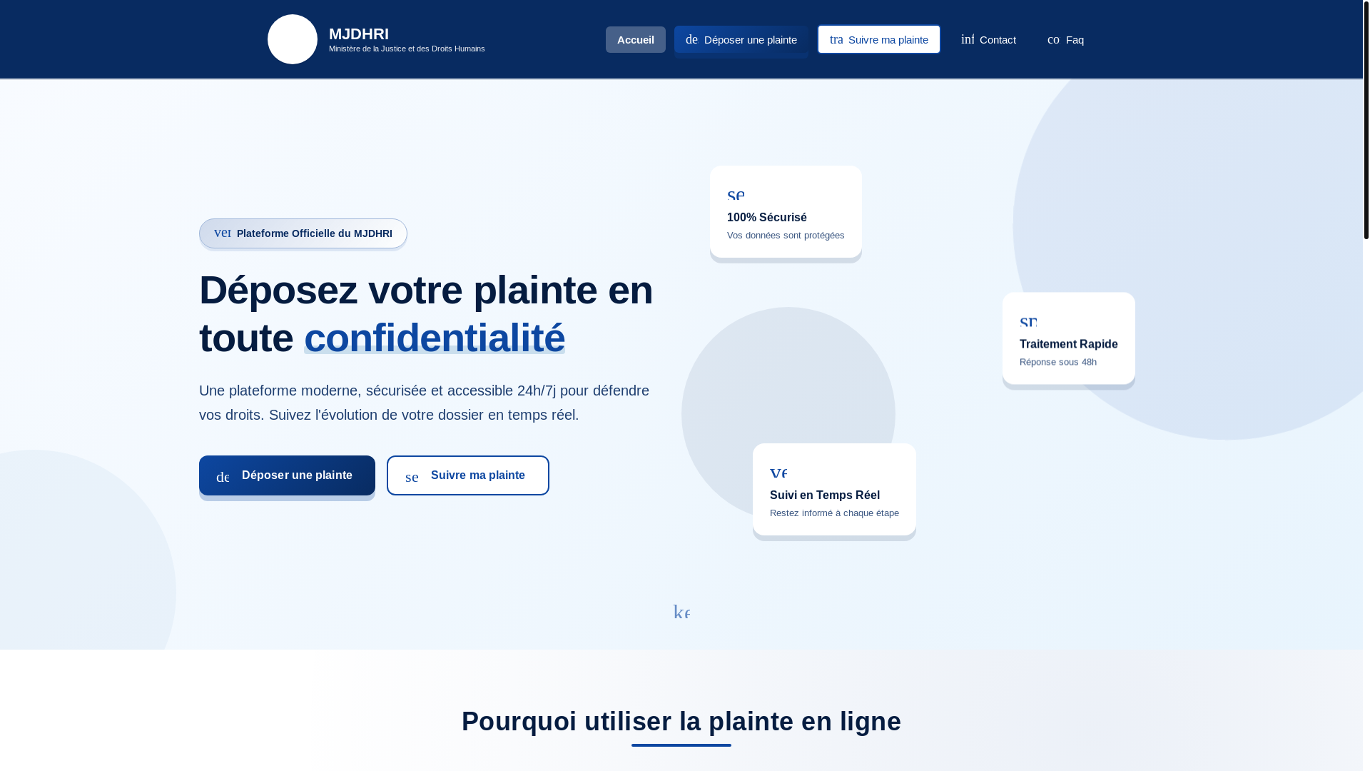 website screenshot of https://justice-penale.gov.bf/