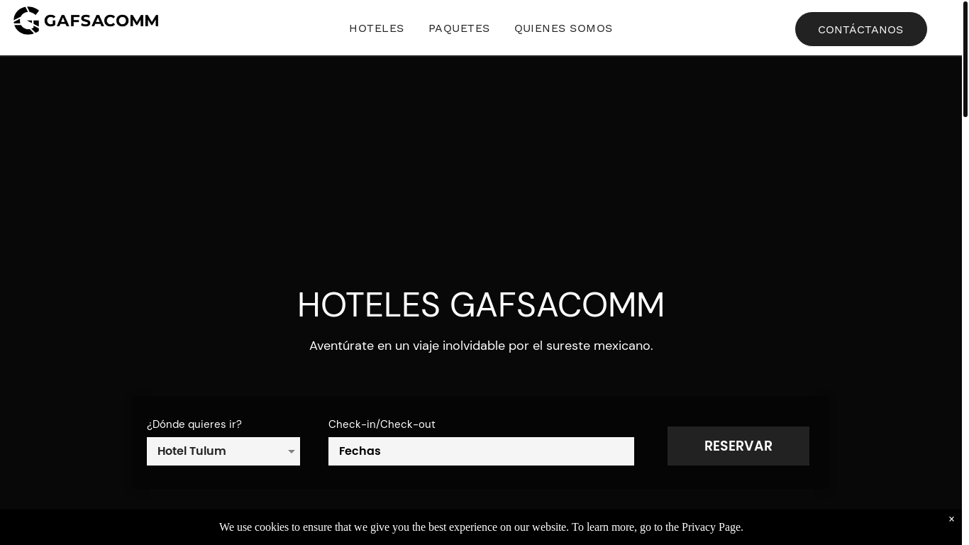 website screenshot of https://www.hotelesgafsacomm.com