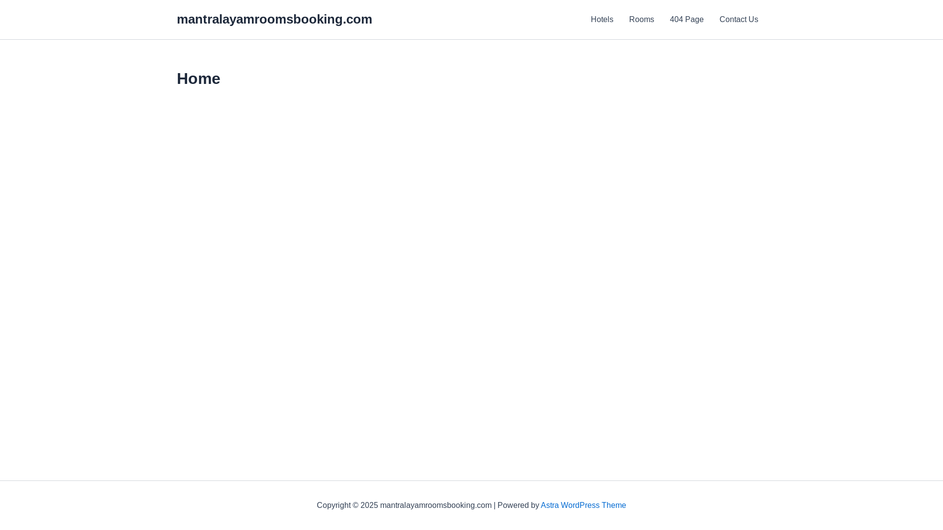 website screenshot of https://mantralayamroomsbooking.com/