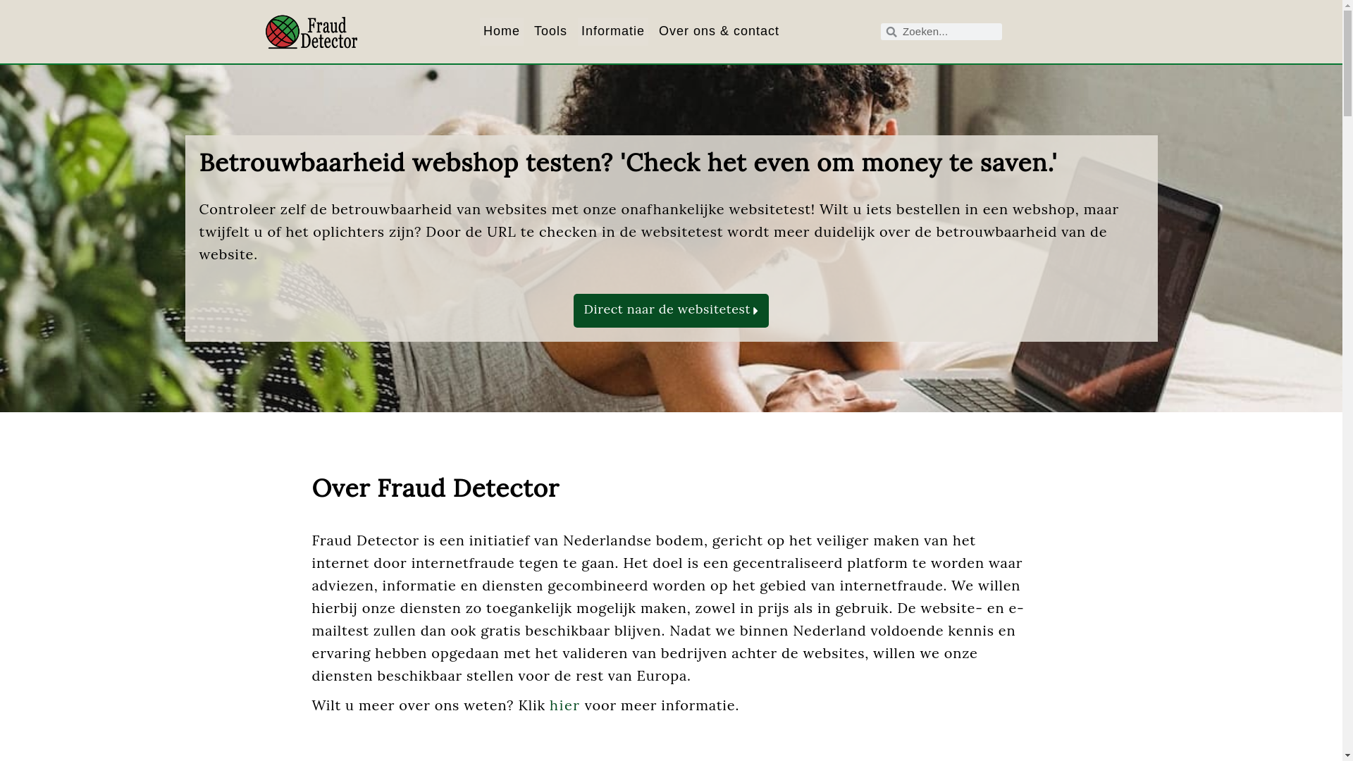 website screenshot of https://fraud-detector.nl/