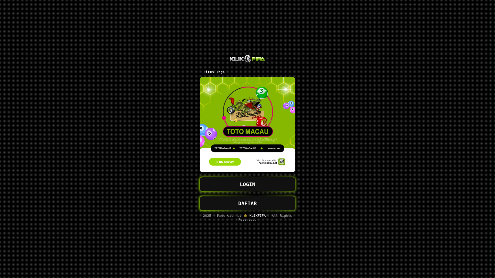 website screenshot of https://hawkssoku-klikfifa.pages.dev/