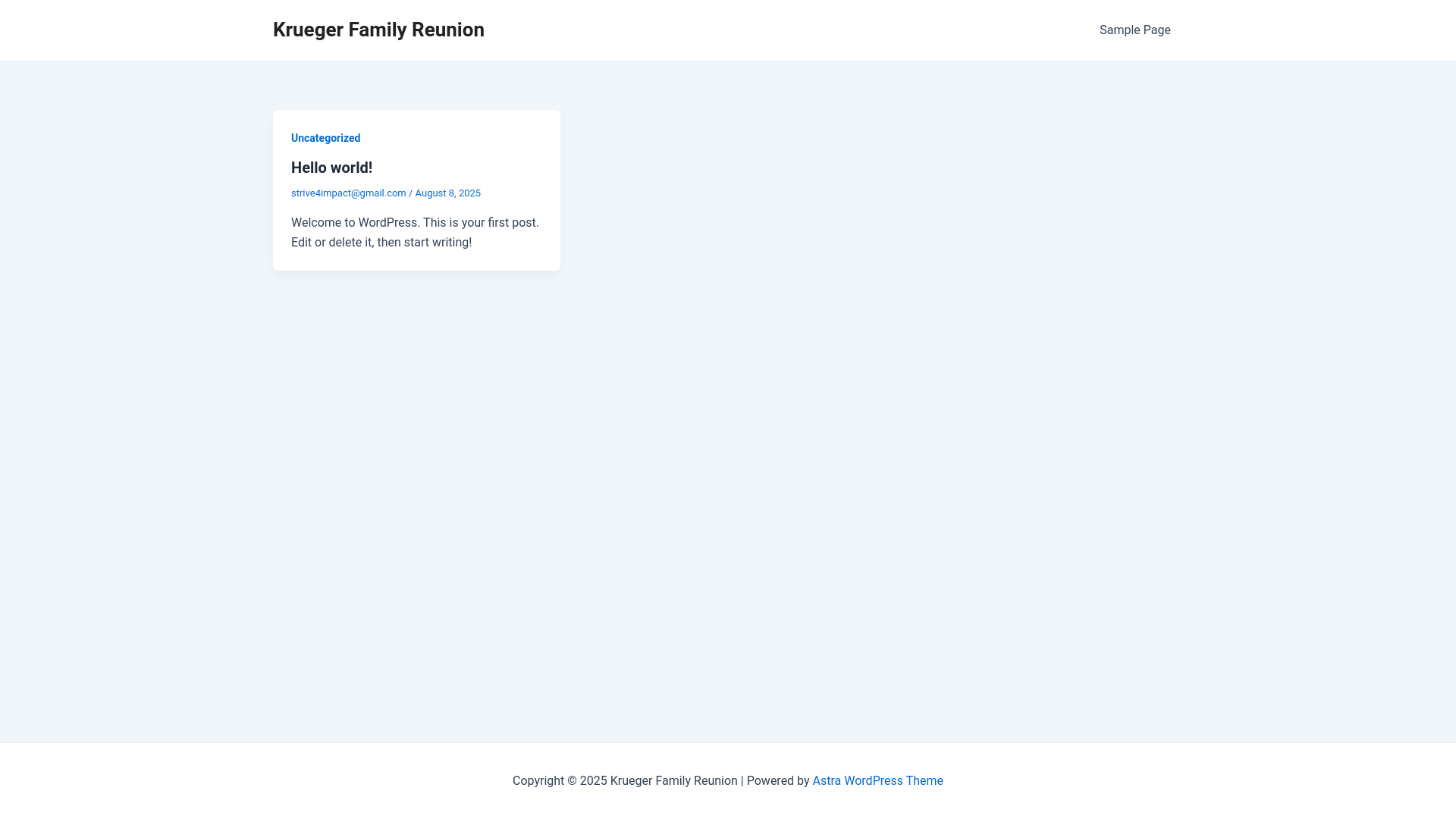 website screenshot of https://kruegerfamilyreunion.com/