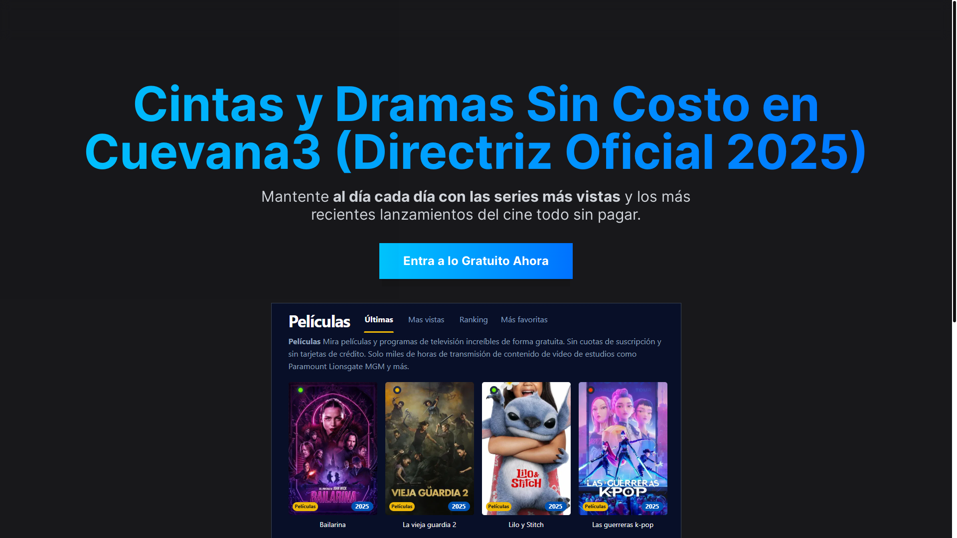 website screenshot of https://cuevana3-23g9.pages.dev/