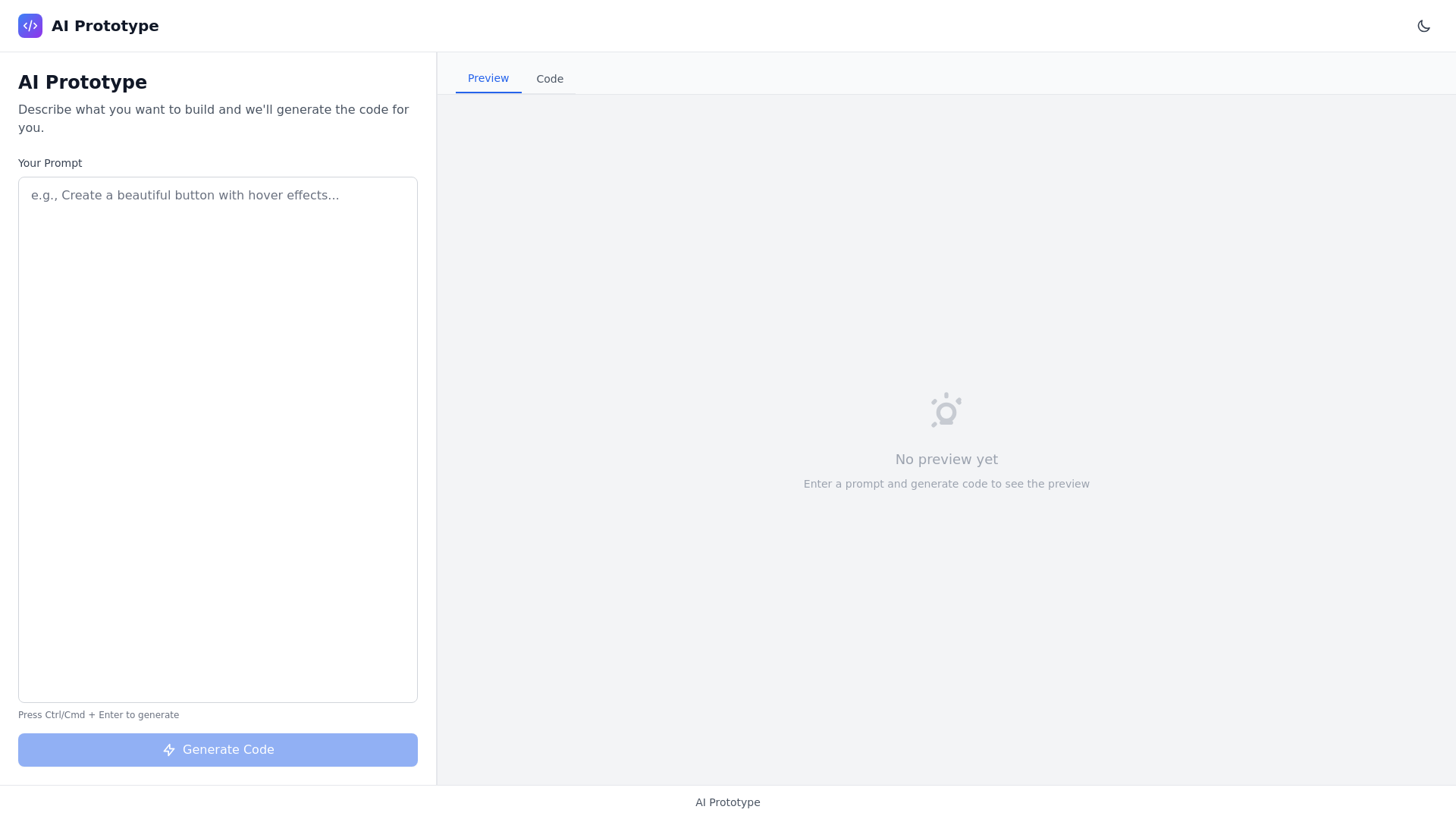 website screenshot of https://prompt2site.com/