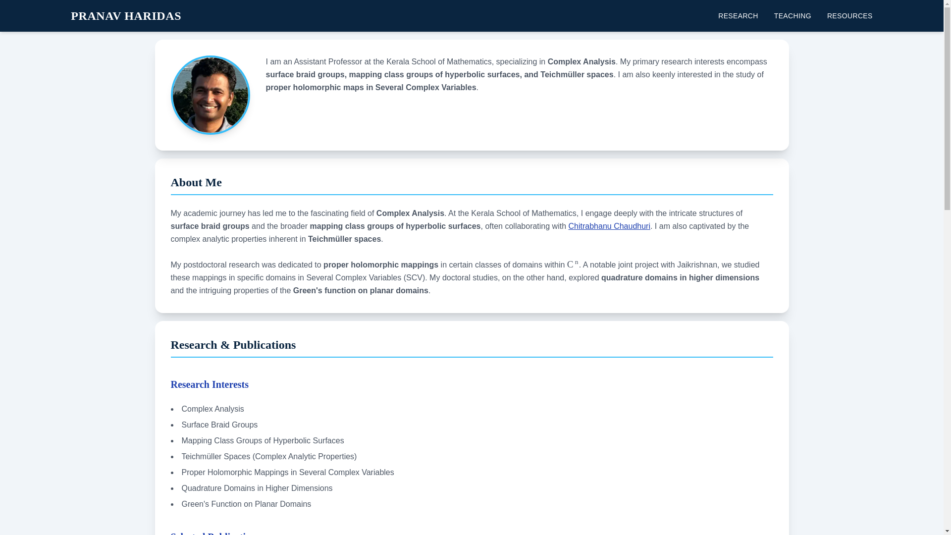 website screenshot of https://pranavharidas.pages.dev/