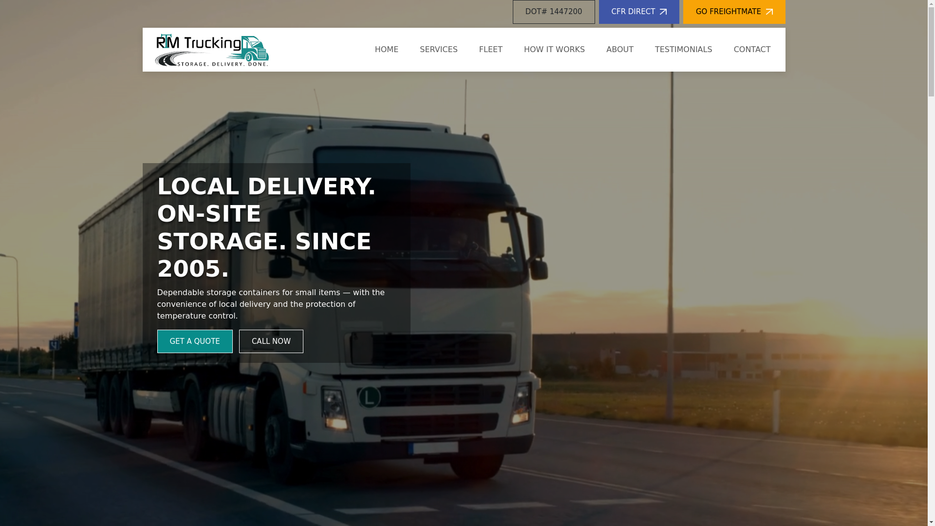 website screenshot of https://rtmtrucking.com