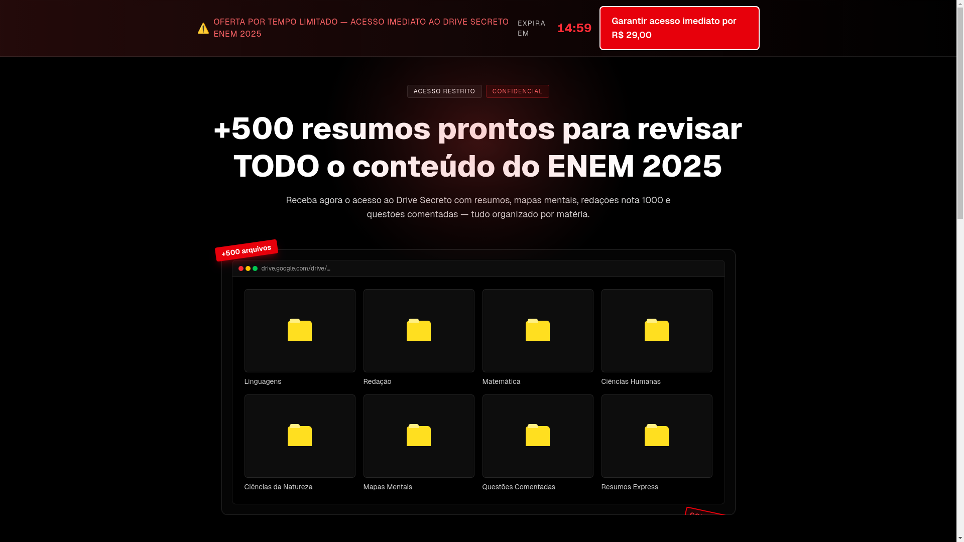 website screenshot of https://resumoenem.site/