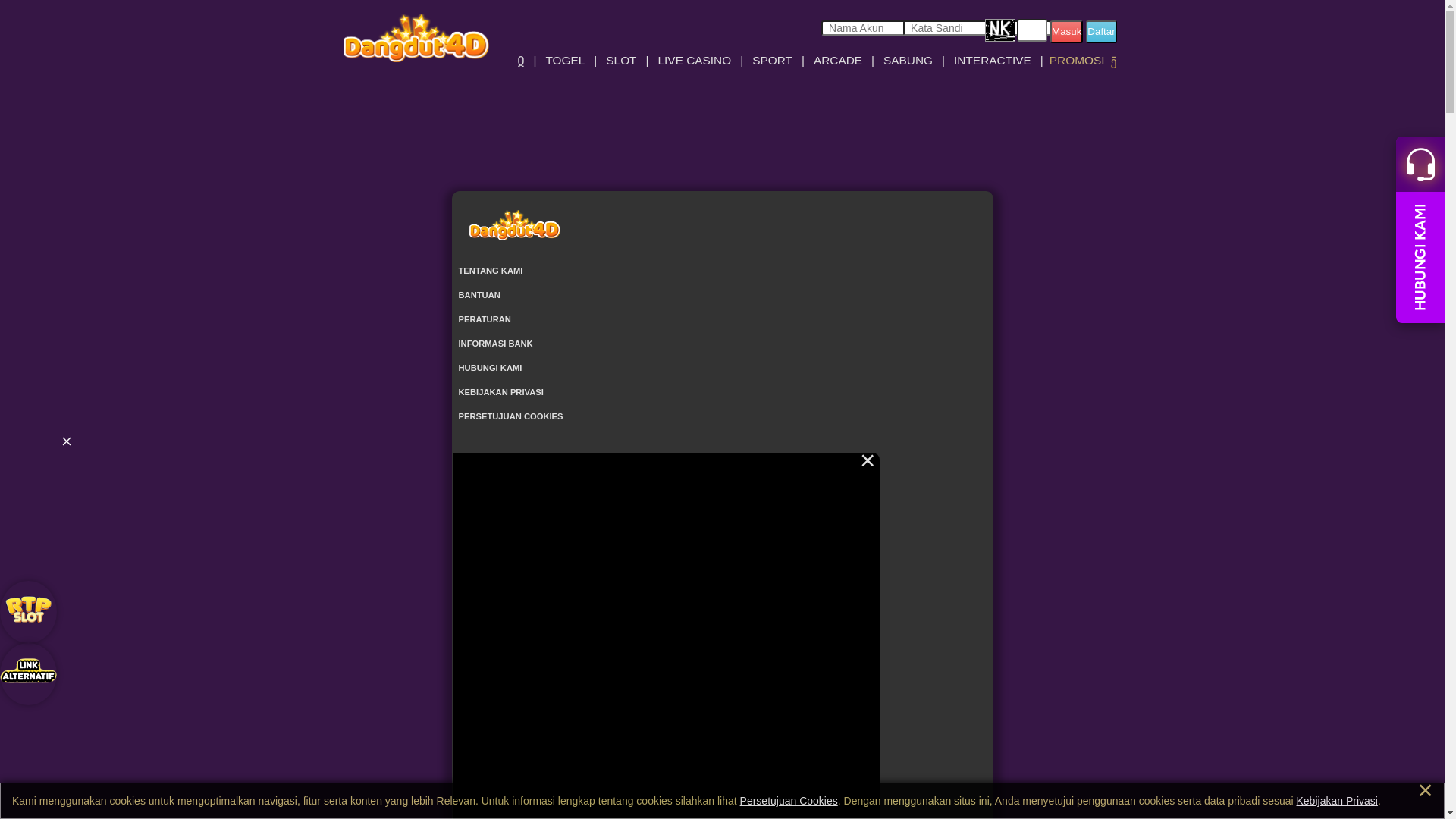 website screenshot of https://dangdut4dslots.site/