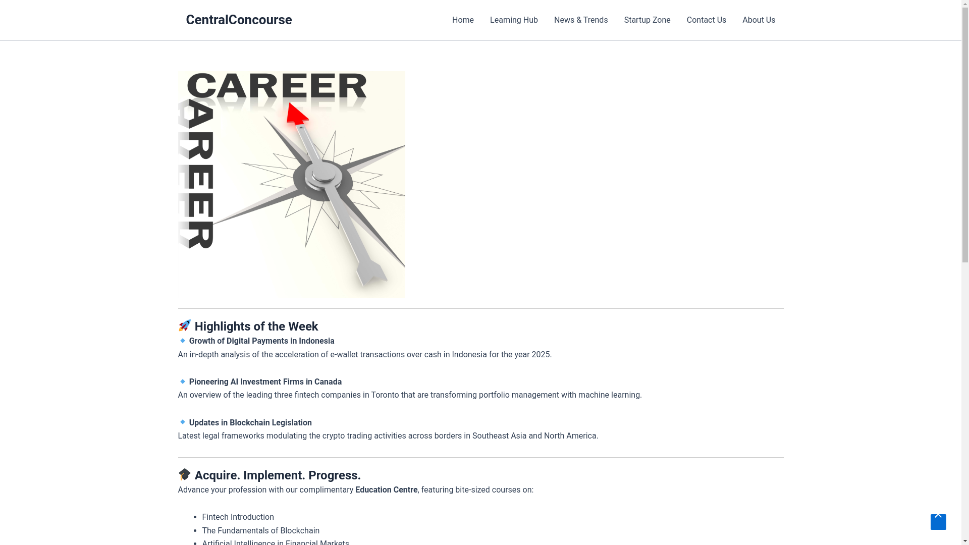 website screenshot of https://centralconcourse.sbs/