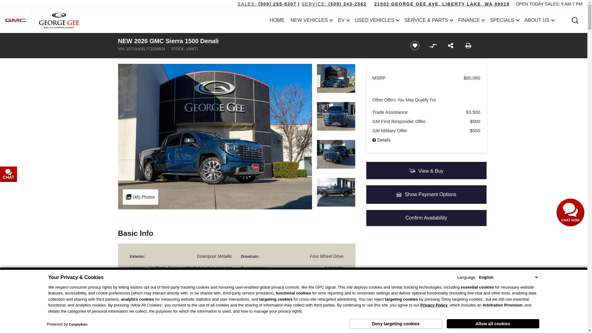 website screenshot of https://www.geegmc.com/inventory/1GTUUGEL7TZ216834/