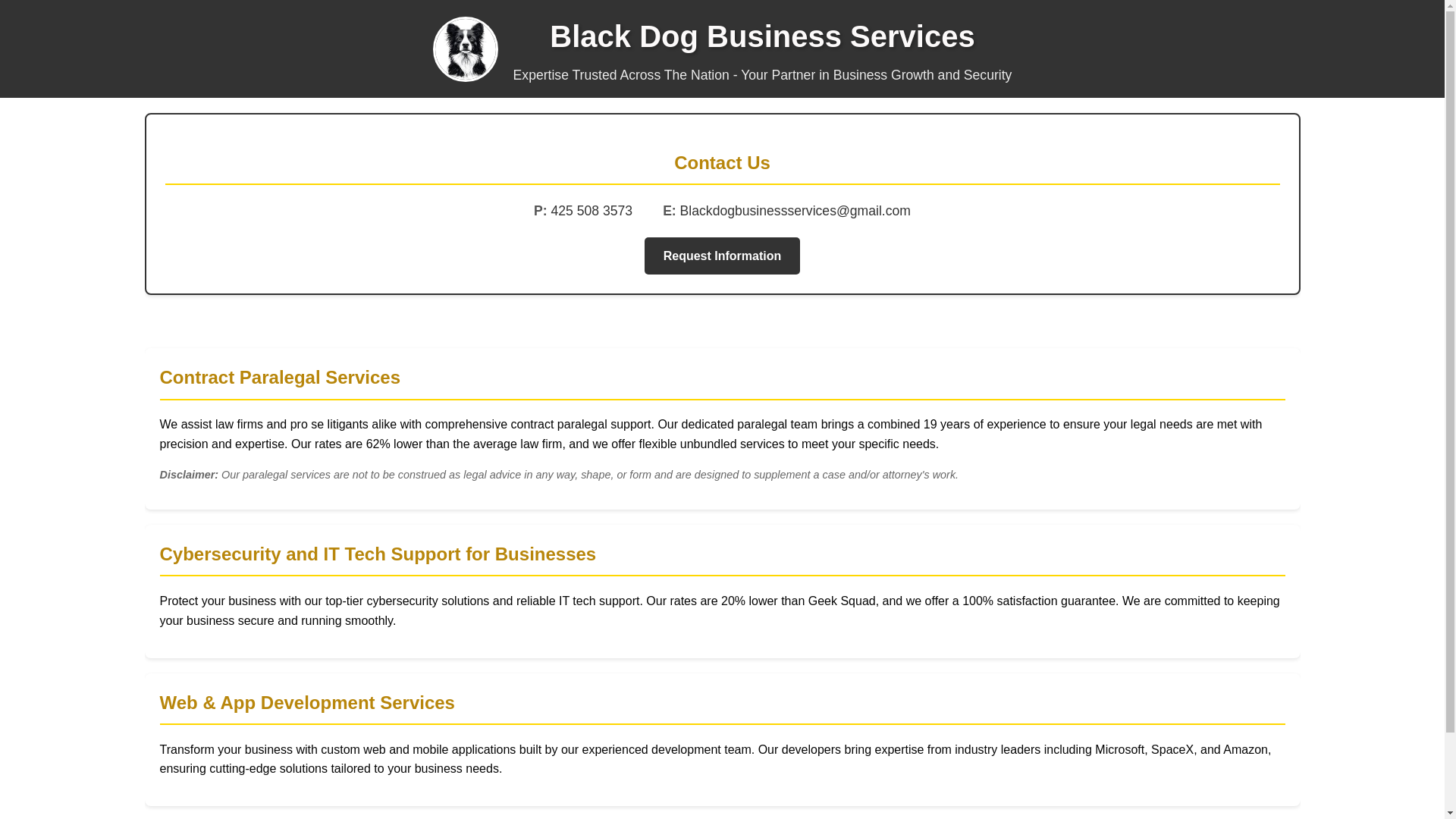 website screenshot of https://blackdogbusinessservices.com/