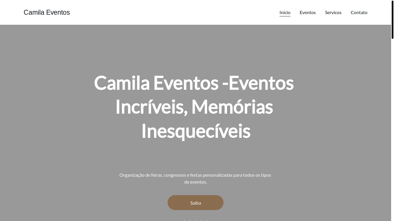 website screenshot of https://camilaeventos.shop/