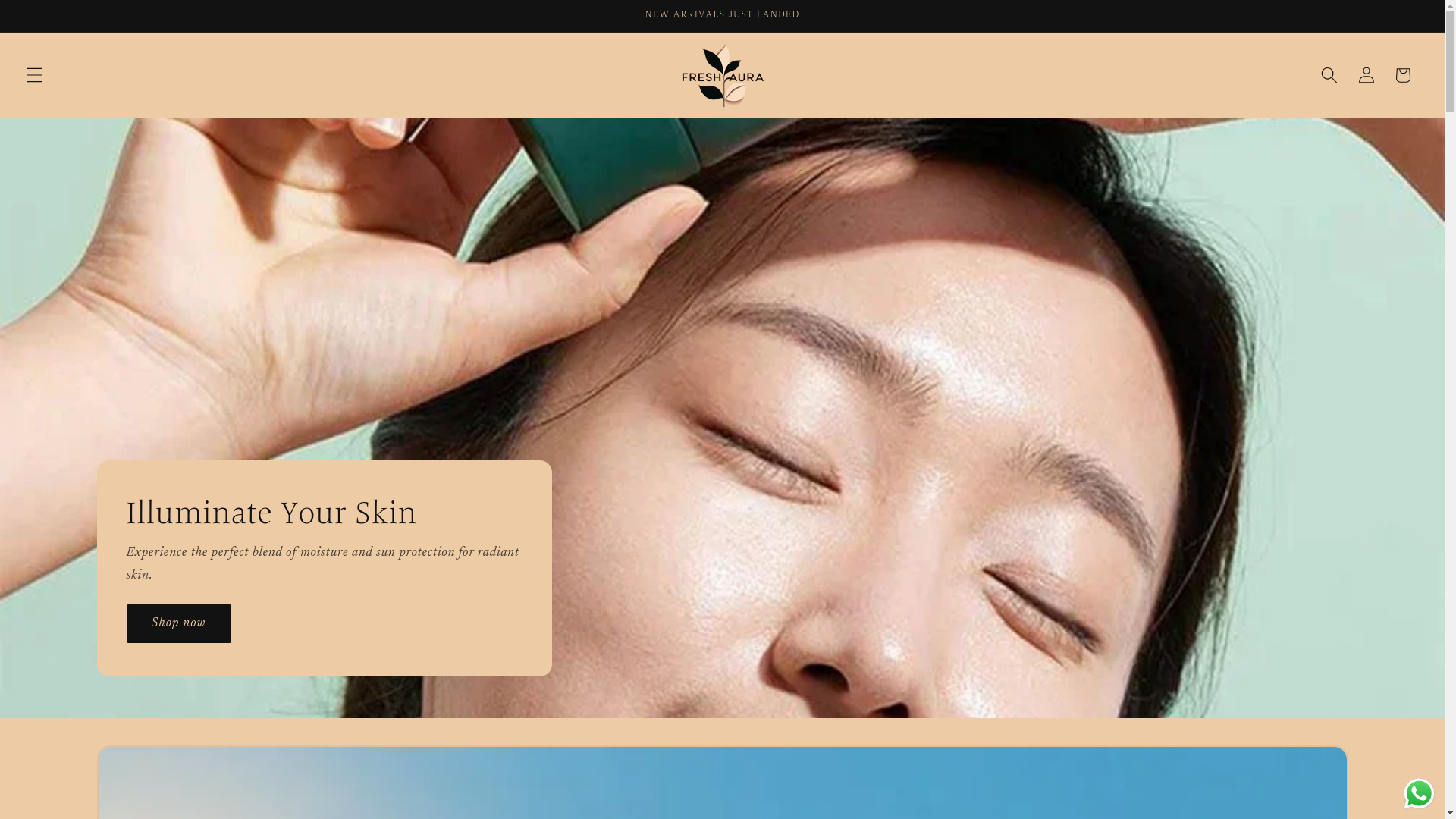 website screenshot of https://freshauras.store/