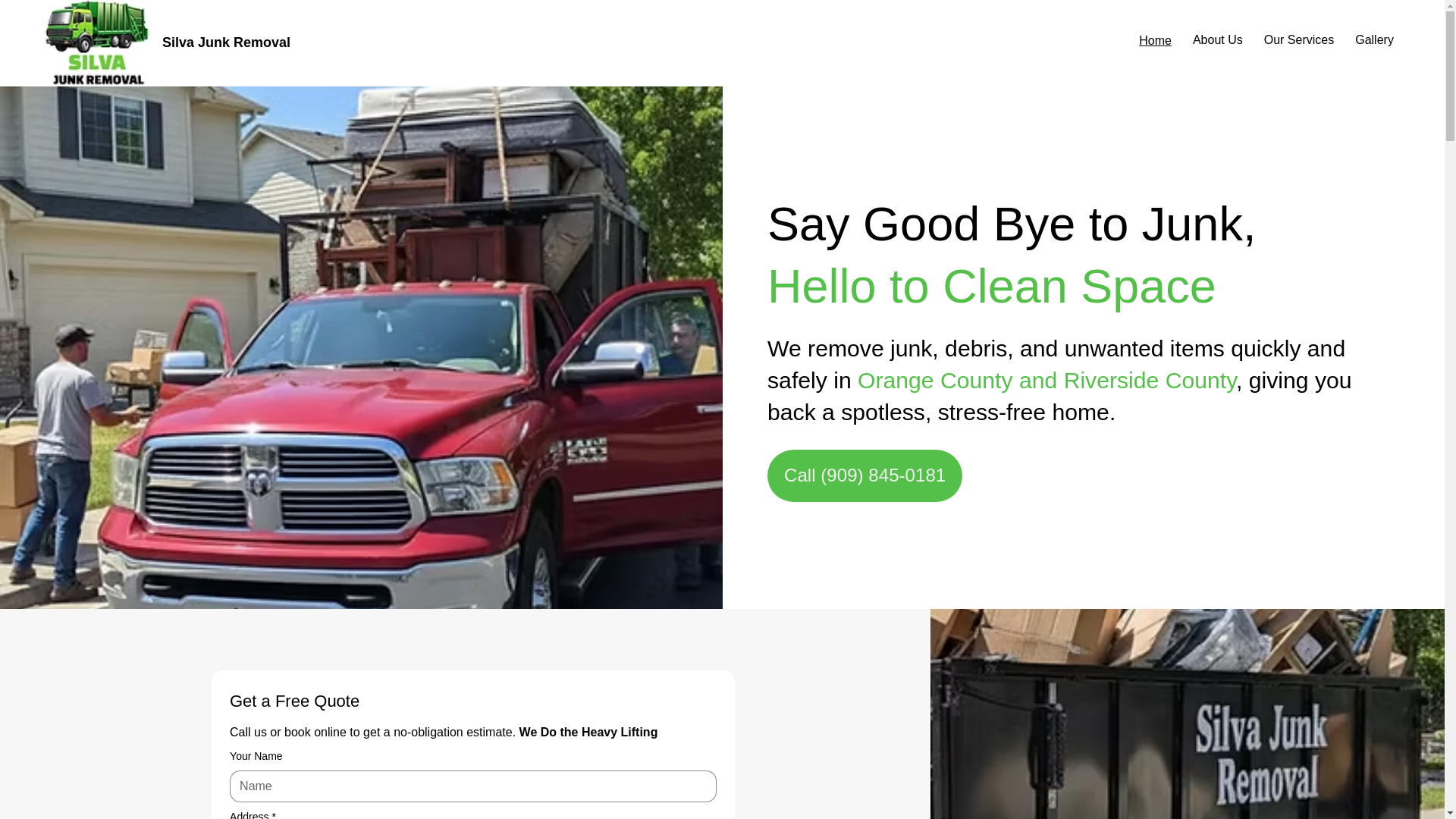 website screenshot of https://silvajunkremoval.com/