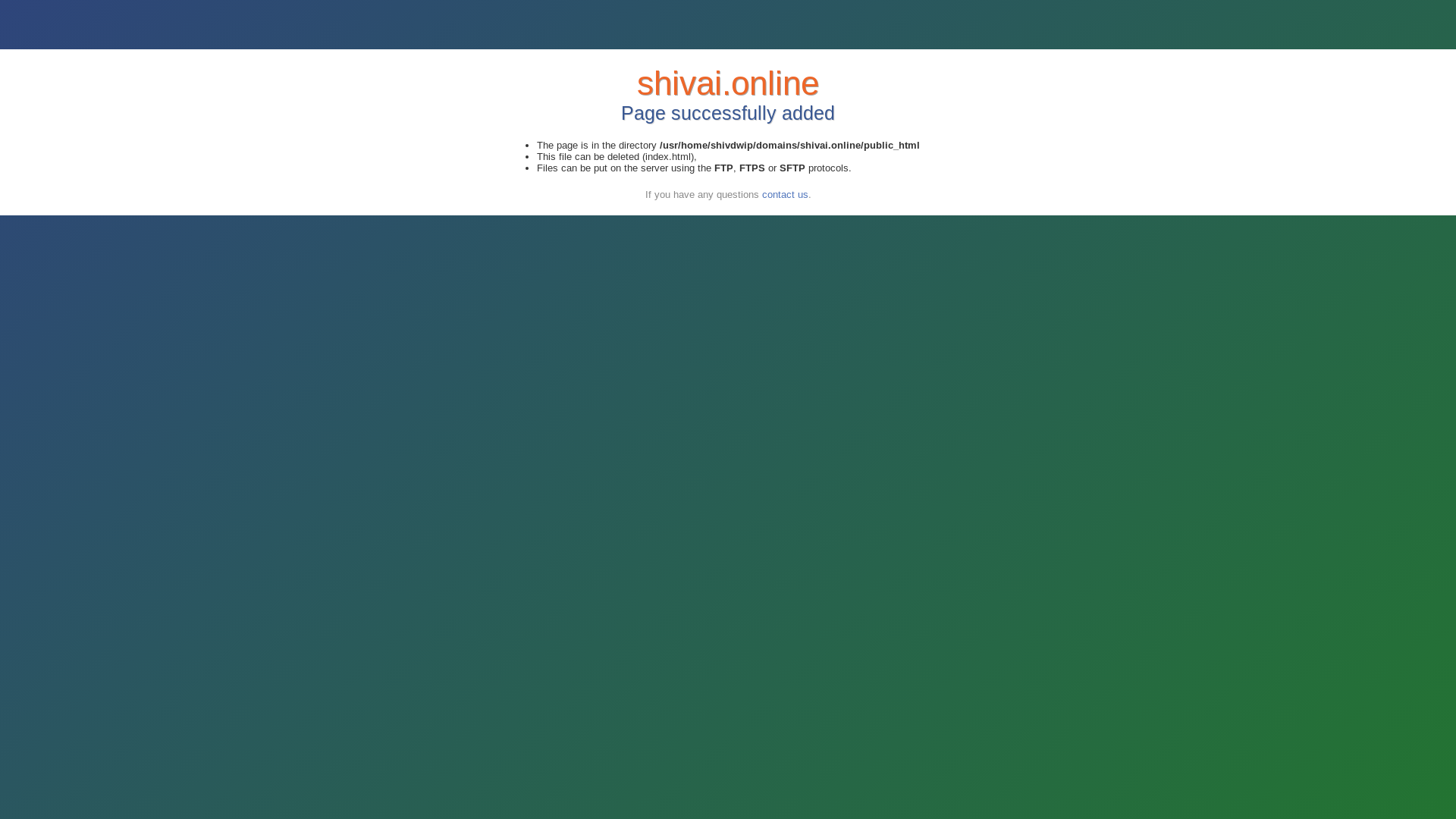 website screenshot of https://shivai.online/