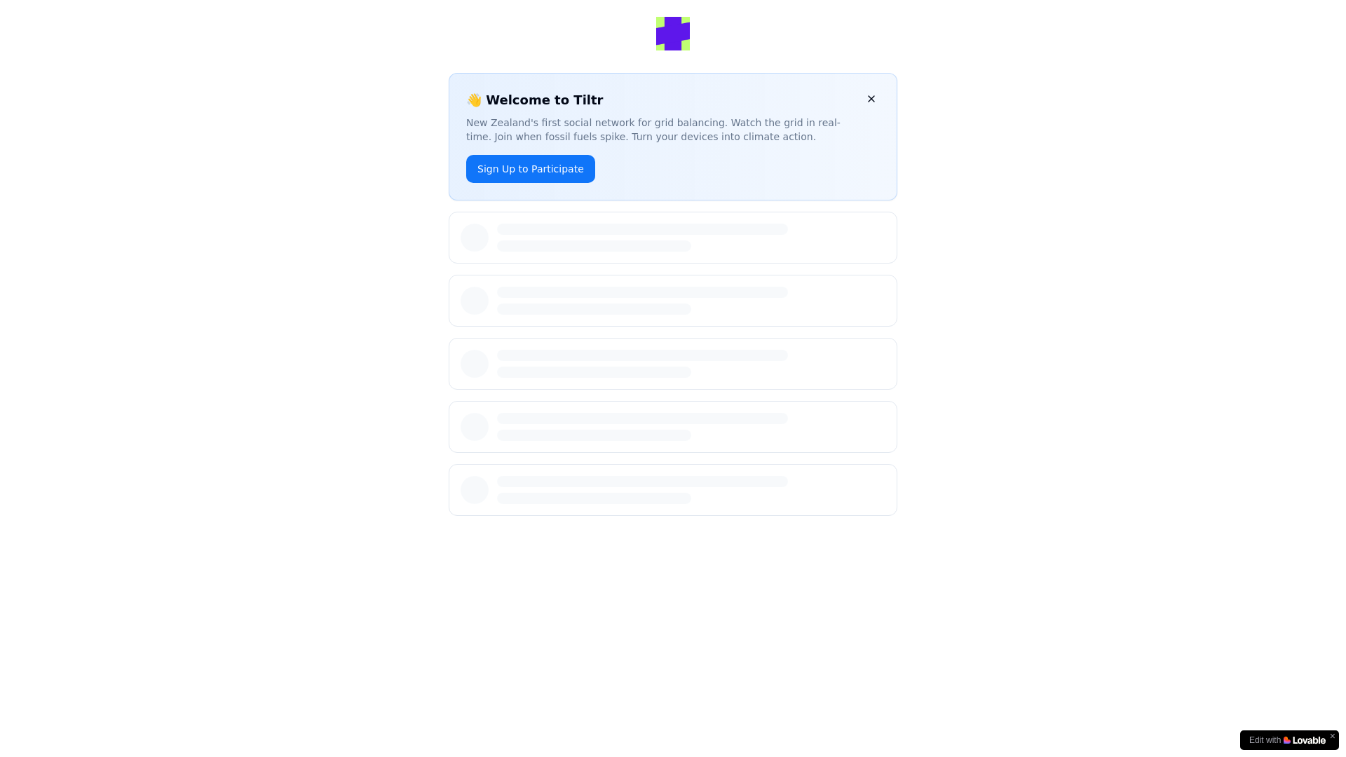 website screenshot of https://tiltr.app/