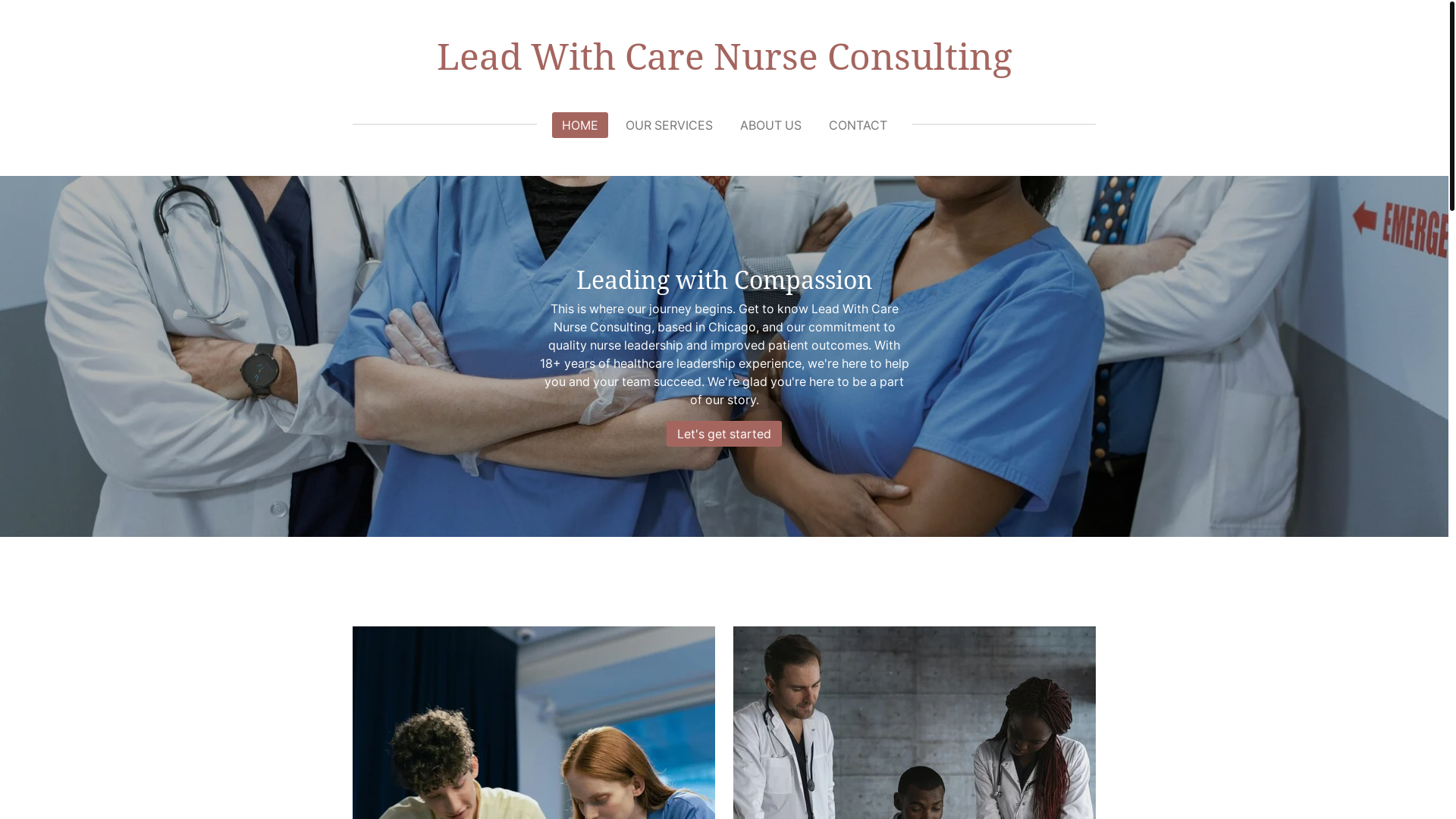 website screenshot of https://leadwithcarenurseconsulting.com/