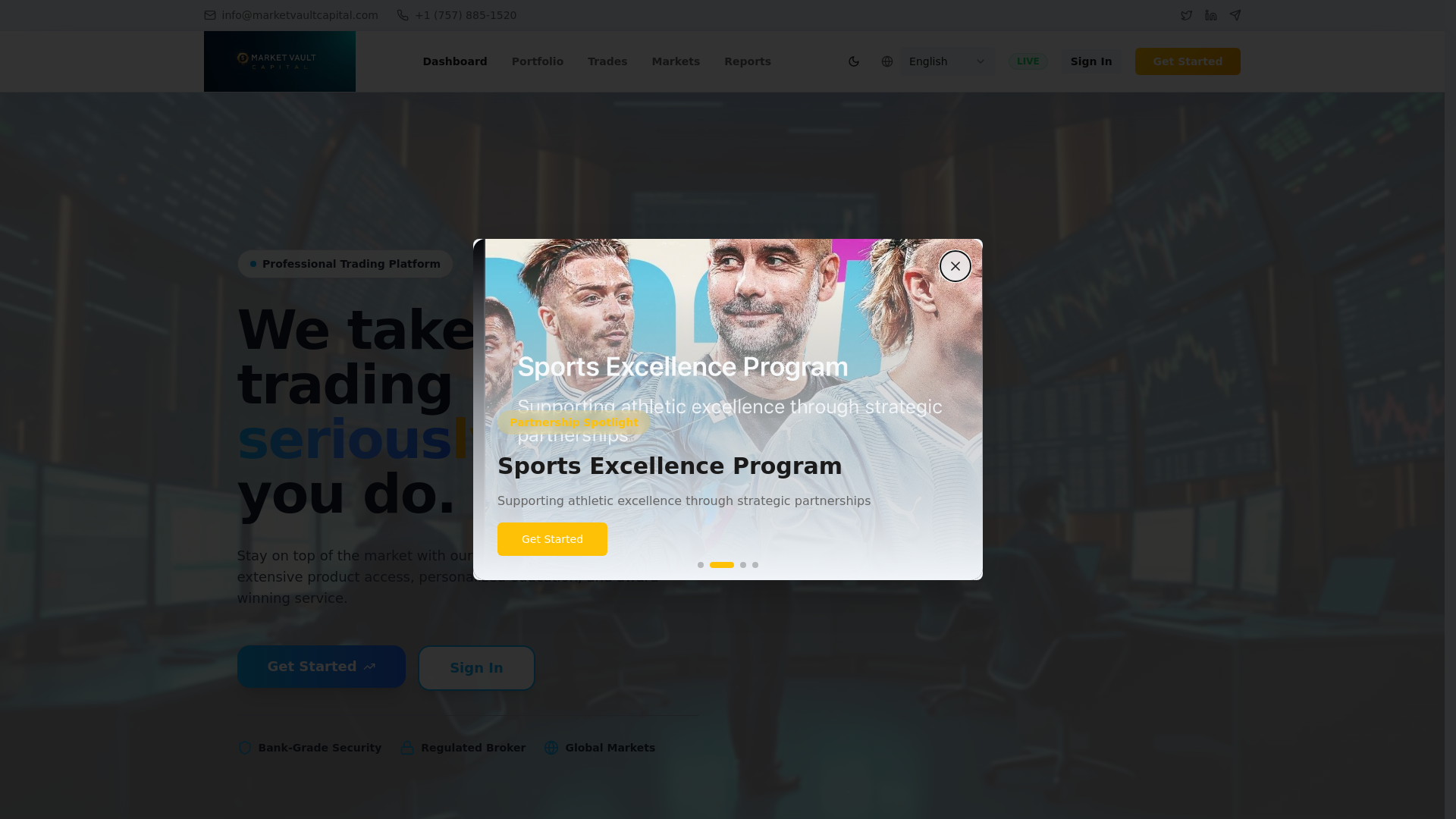 website screenshot of https://marketvaultcapital.com/