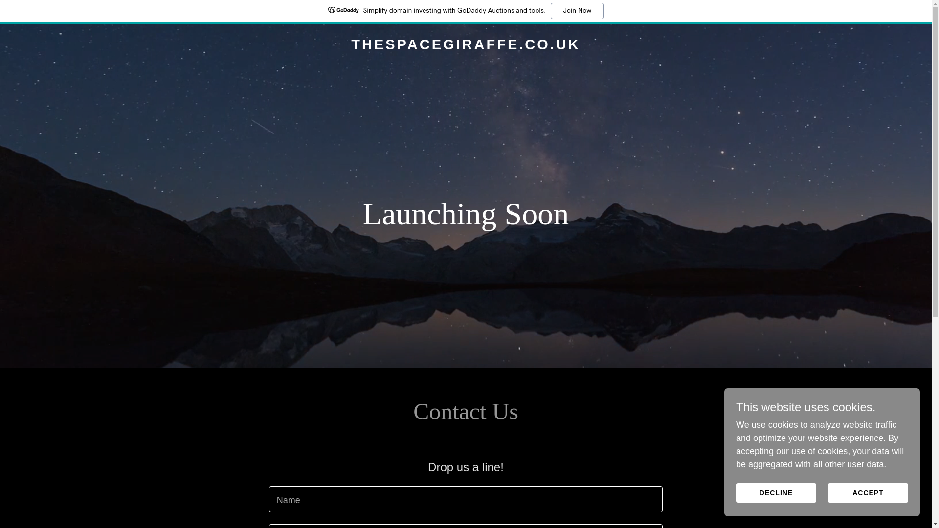 website screenshot of https://thespacegiraffe.co.uk/