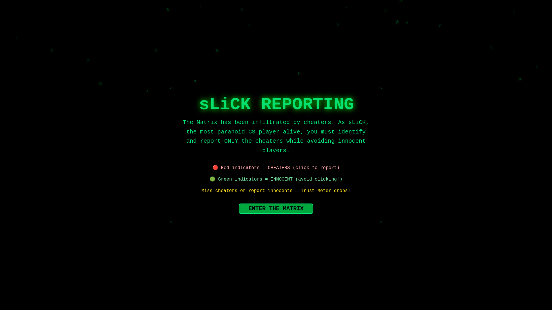 website screenshot of https://slick.report/