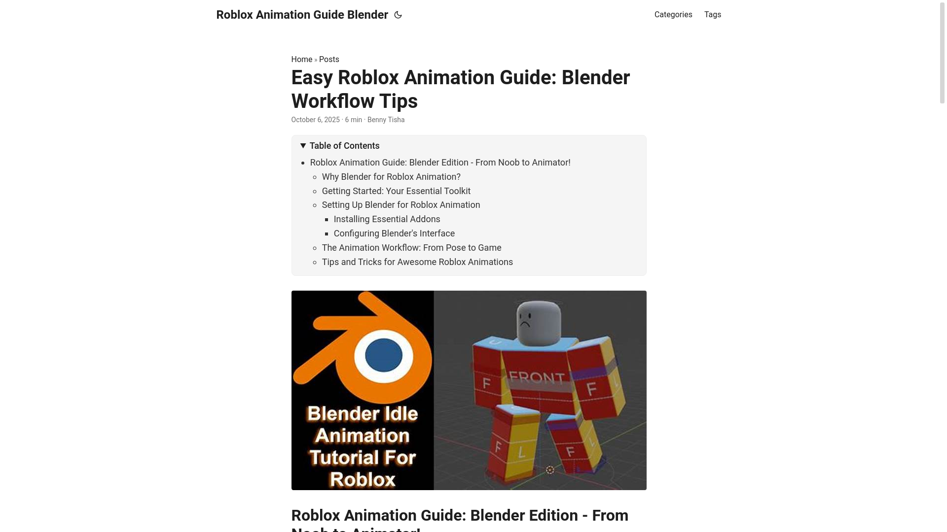 website screenshot of https://roblox-animation-guide-blender.pages.dev/