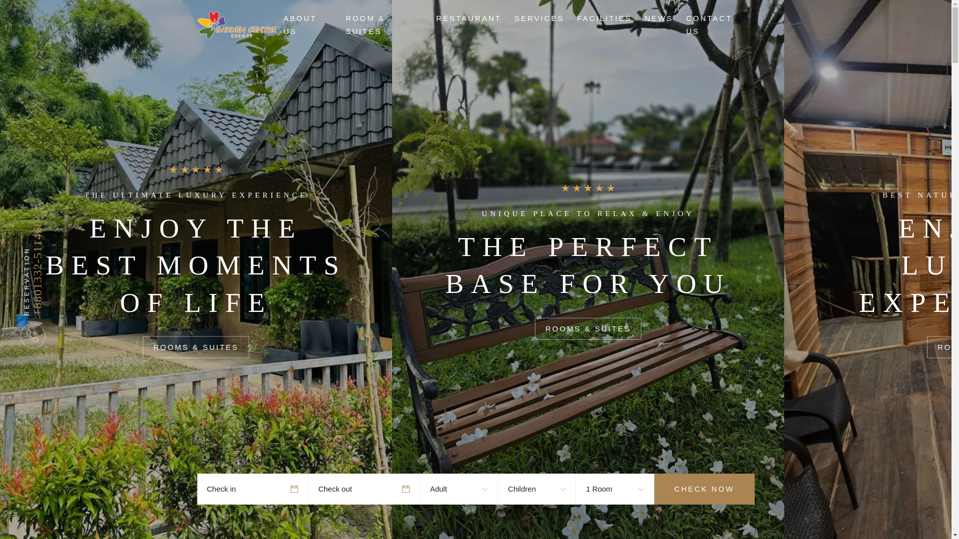 website screenshot of https://gardencentreresort.com.bd/