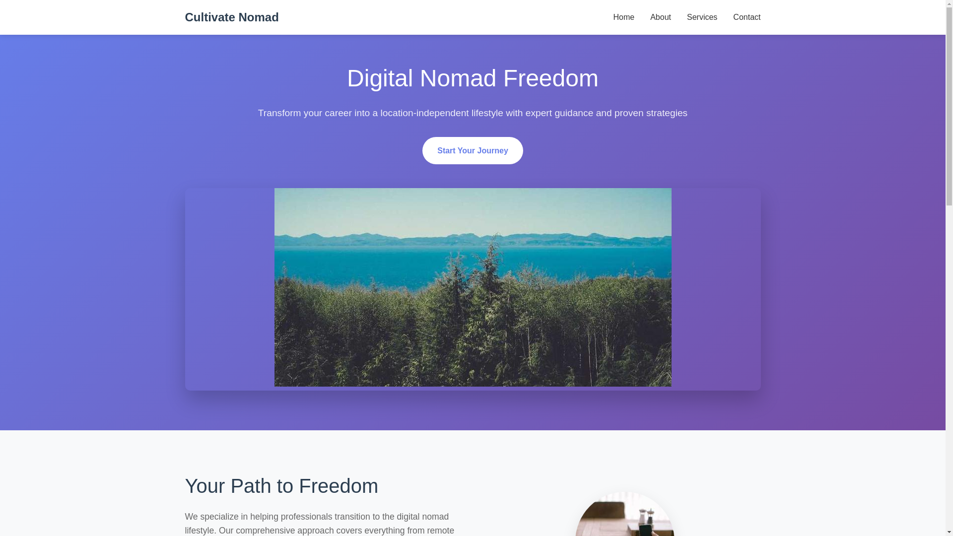 website screenshot of https://cultivatenomad.click/