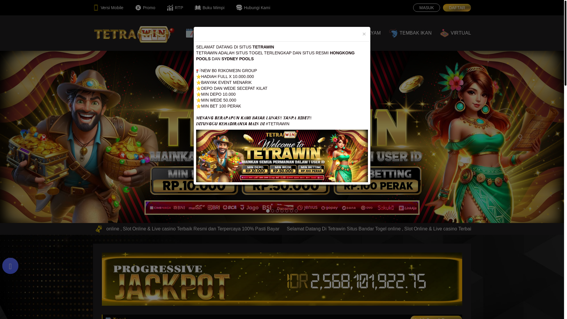 website screenshot of https://tetra-win.site/
