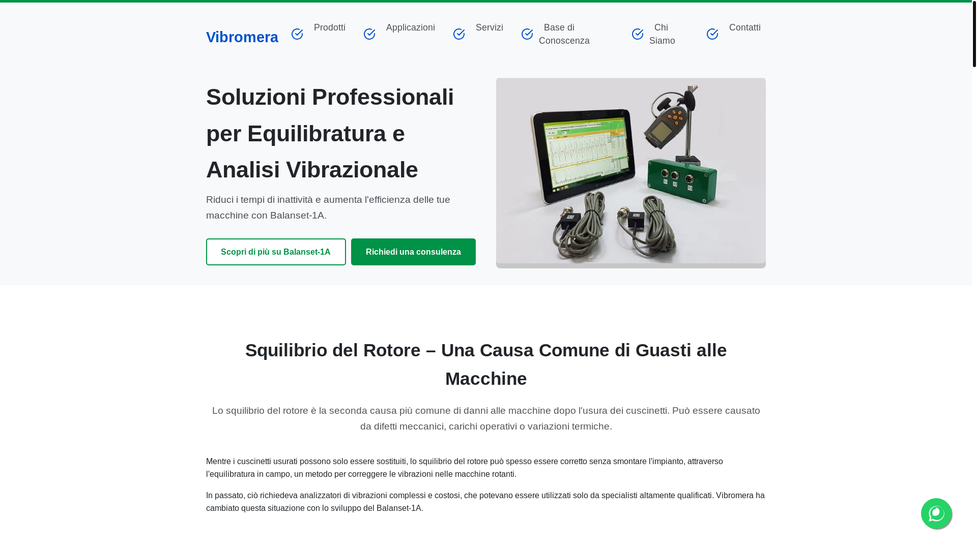 website screenshot of https://vibromera.it/
