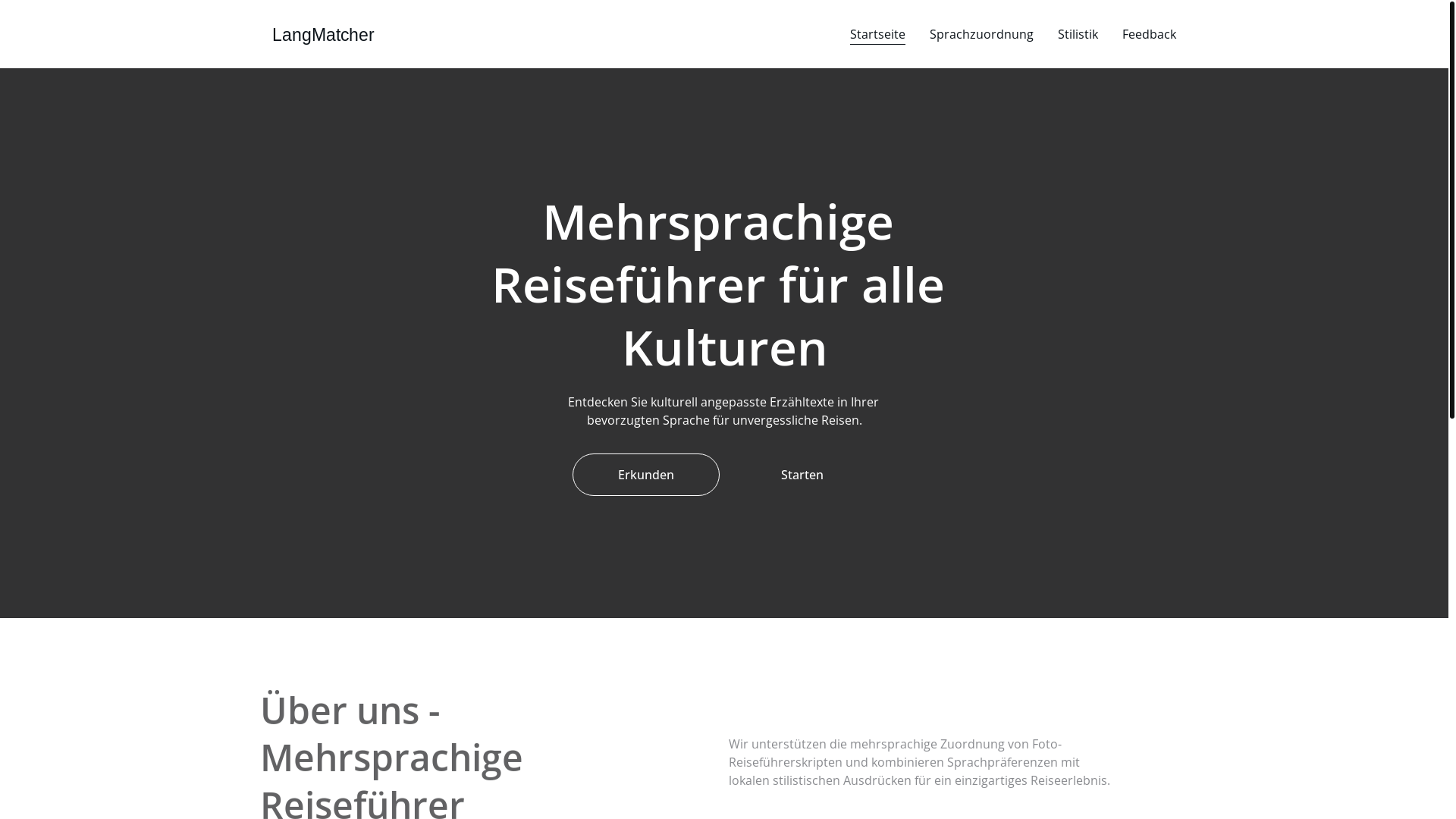 website screenshot of https://langmatcher.cloud/