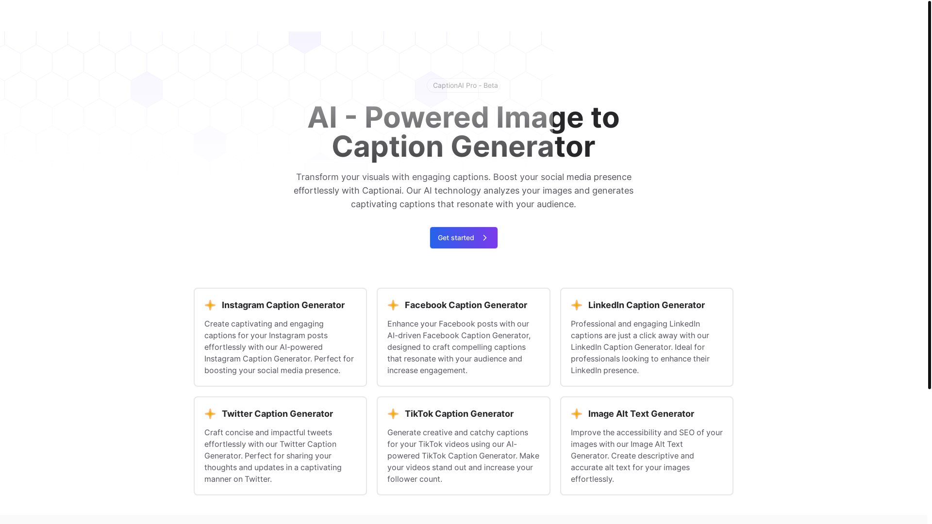 website screenshot of https://captionaipro.pages.dev/