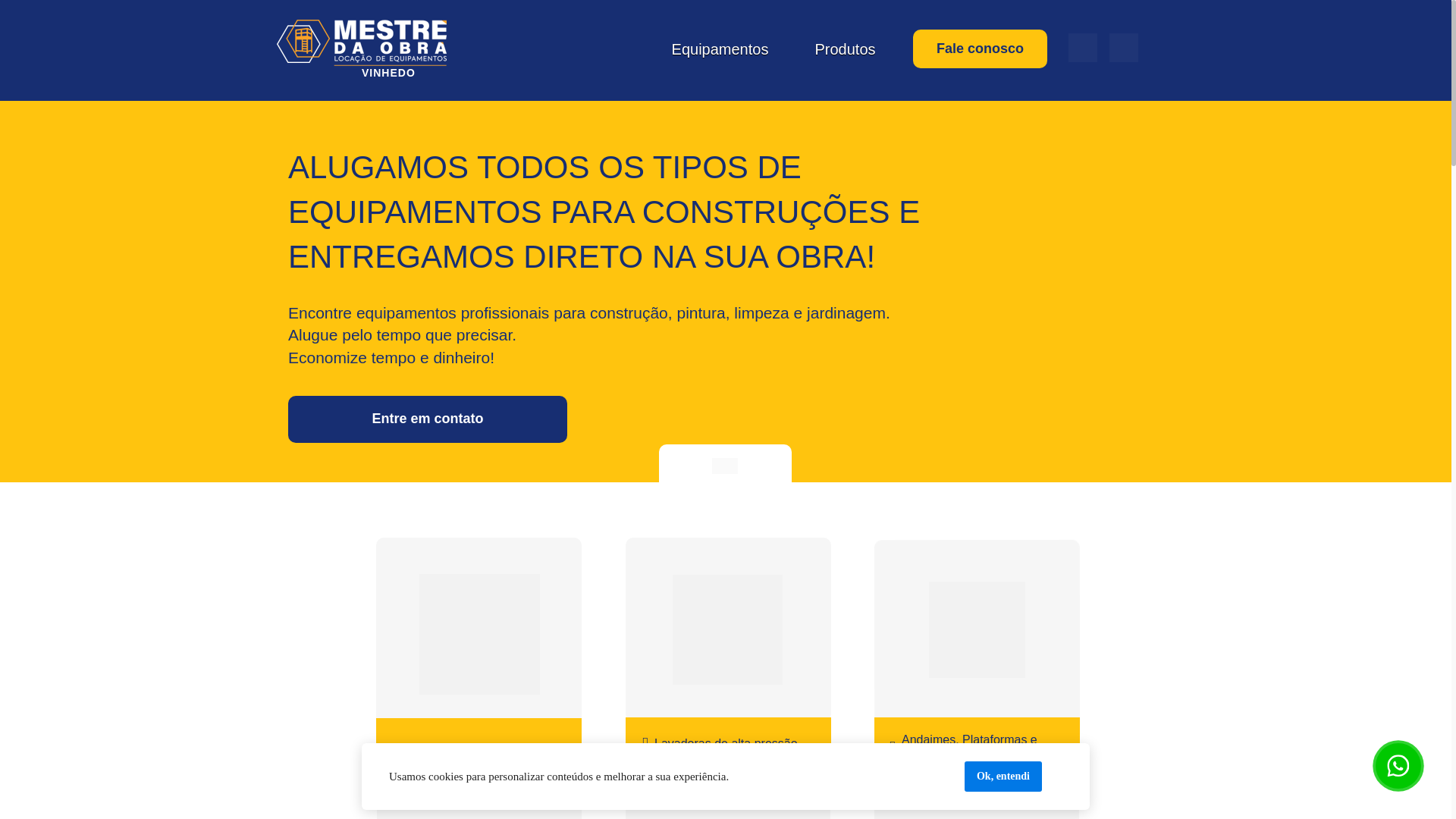 website screenshot of https://mestredaobravinhedo.com.br/