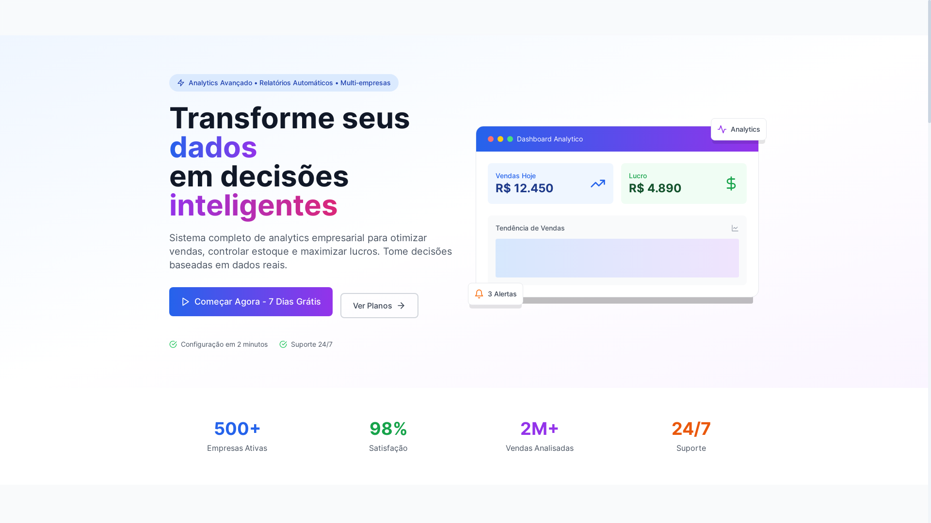 website screenshot of https://analyticoapp.com.br/