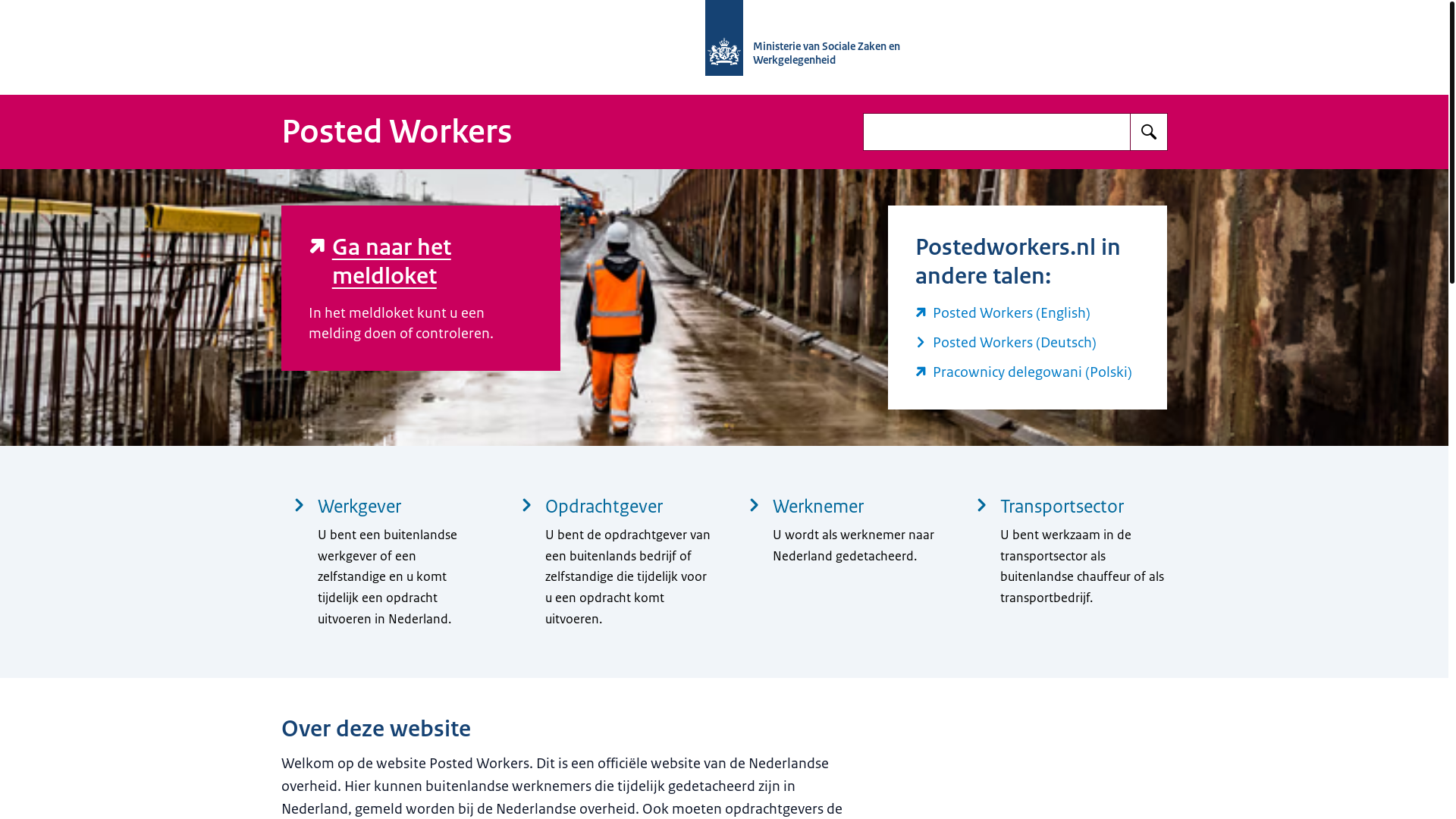 website screenshot of https://www.postedworkers.nl/