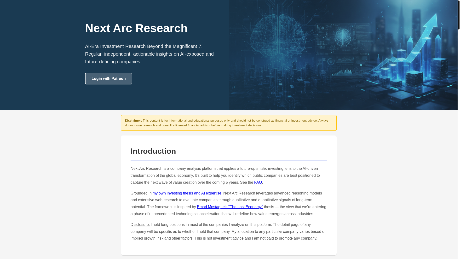 website screenshot of https://nextarkresearch.com/