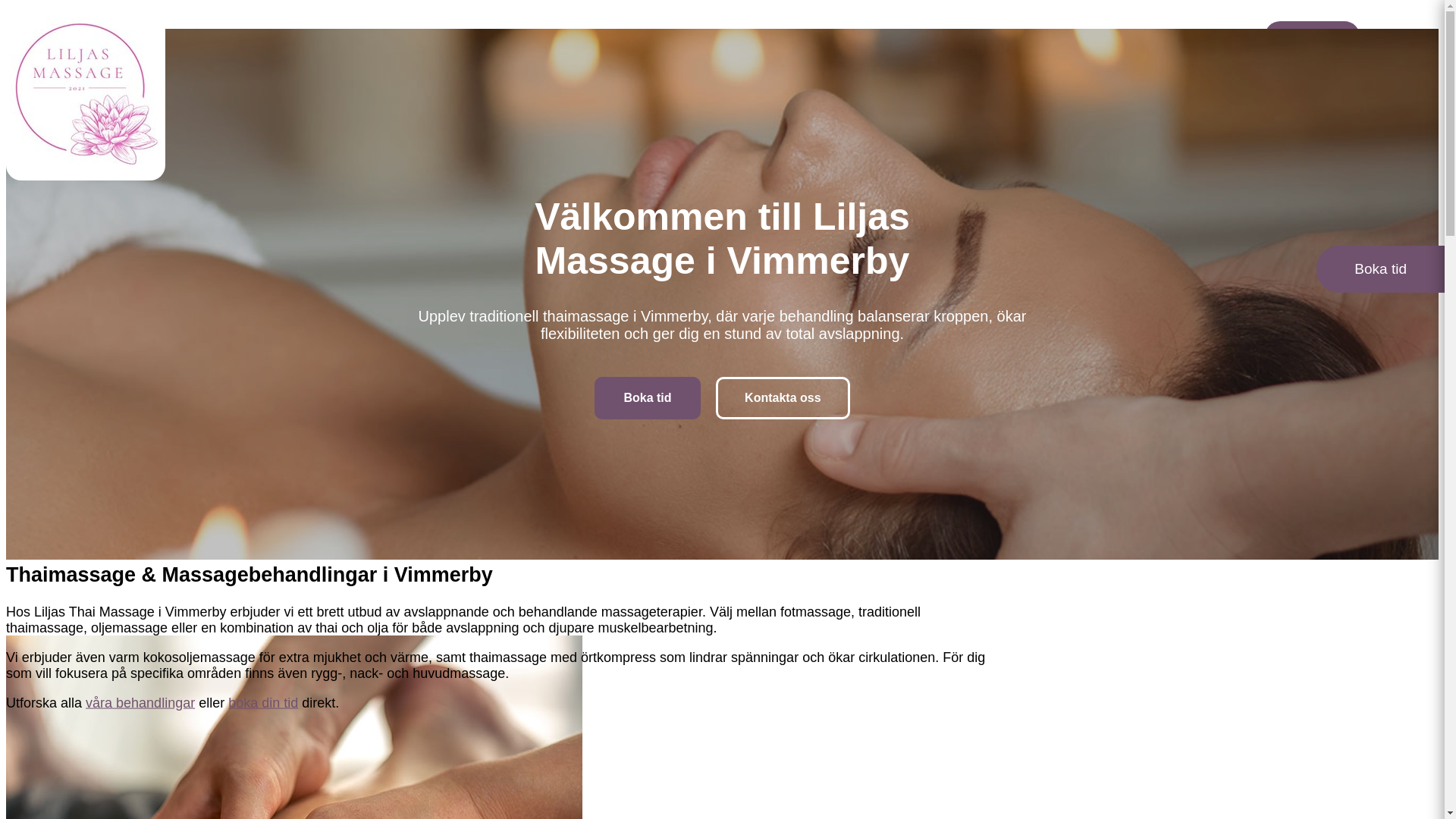 website screenshot of https://liljasmassage.se/