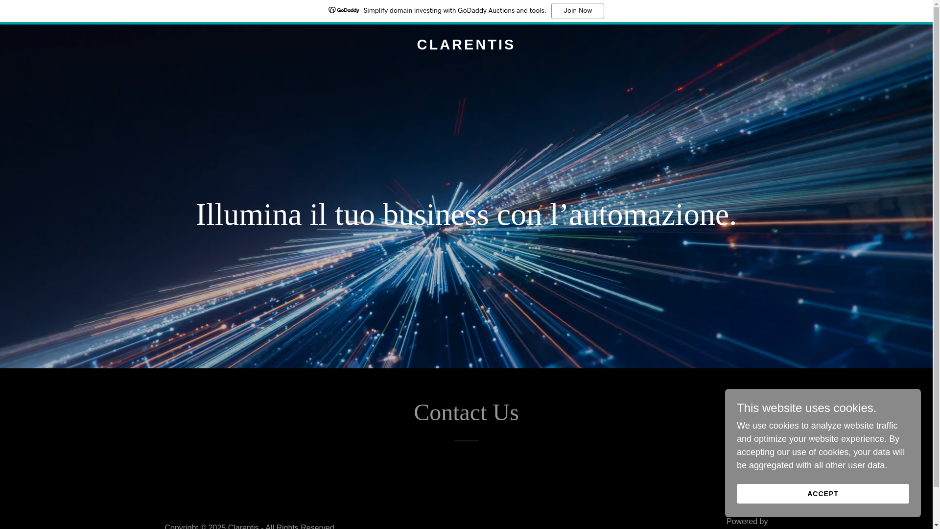 website screenshot of https://clarentis.it/