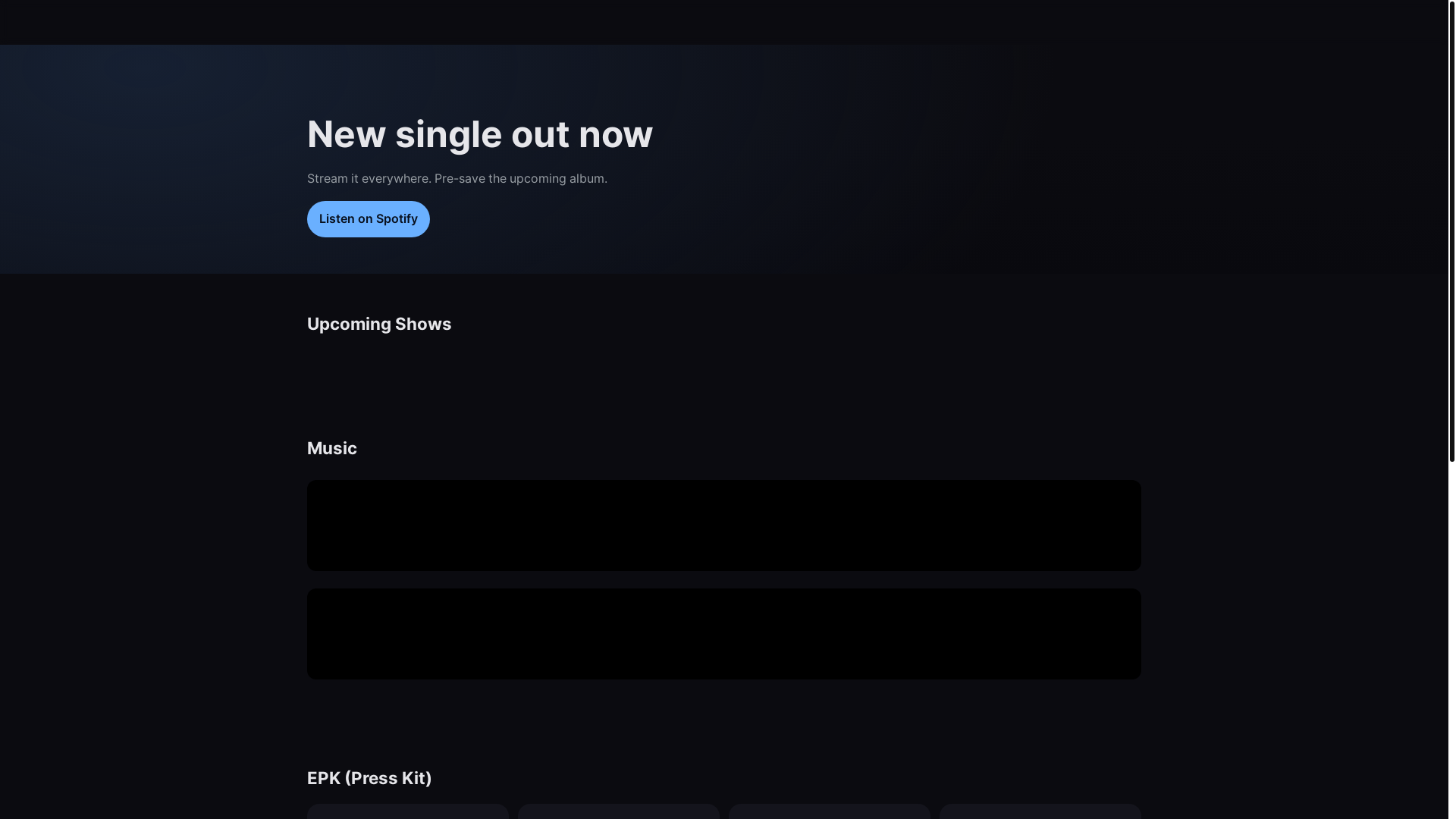 website screenshot of https://thistlebladebandsite.pages.dev/