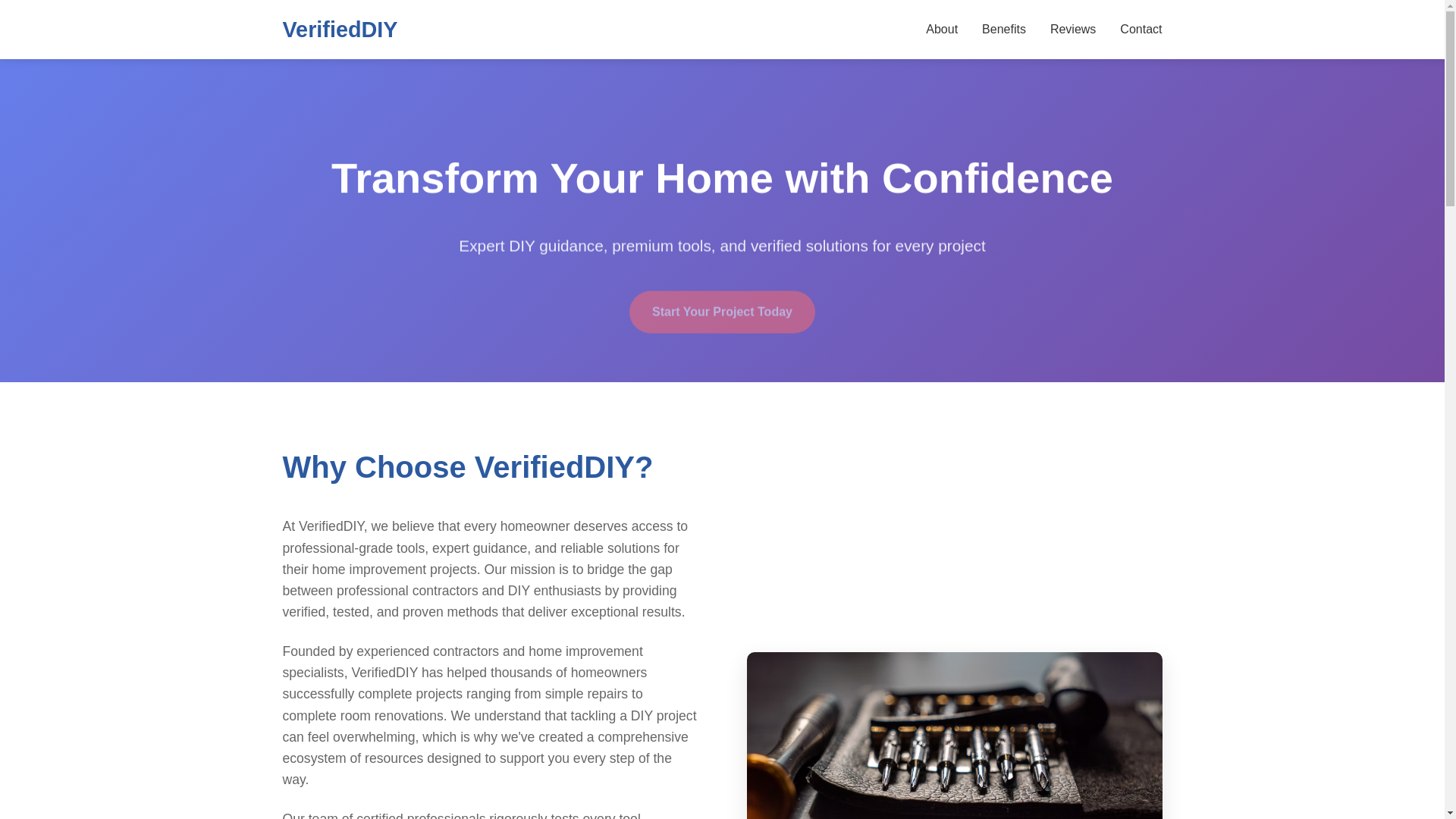 website screenshot of https://verifieddiy.xyz/