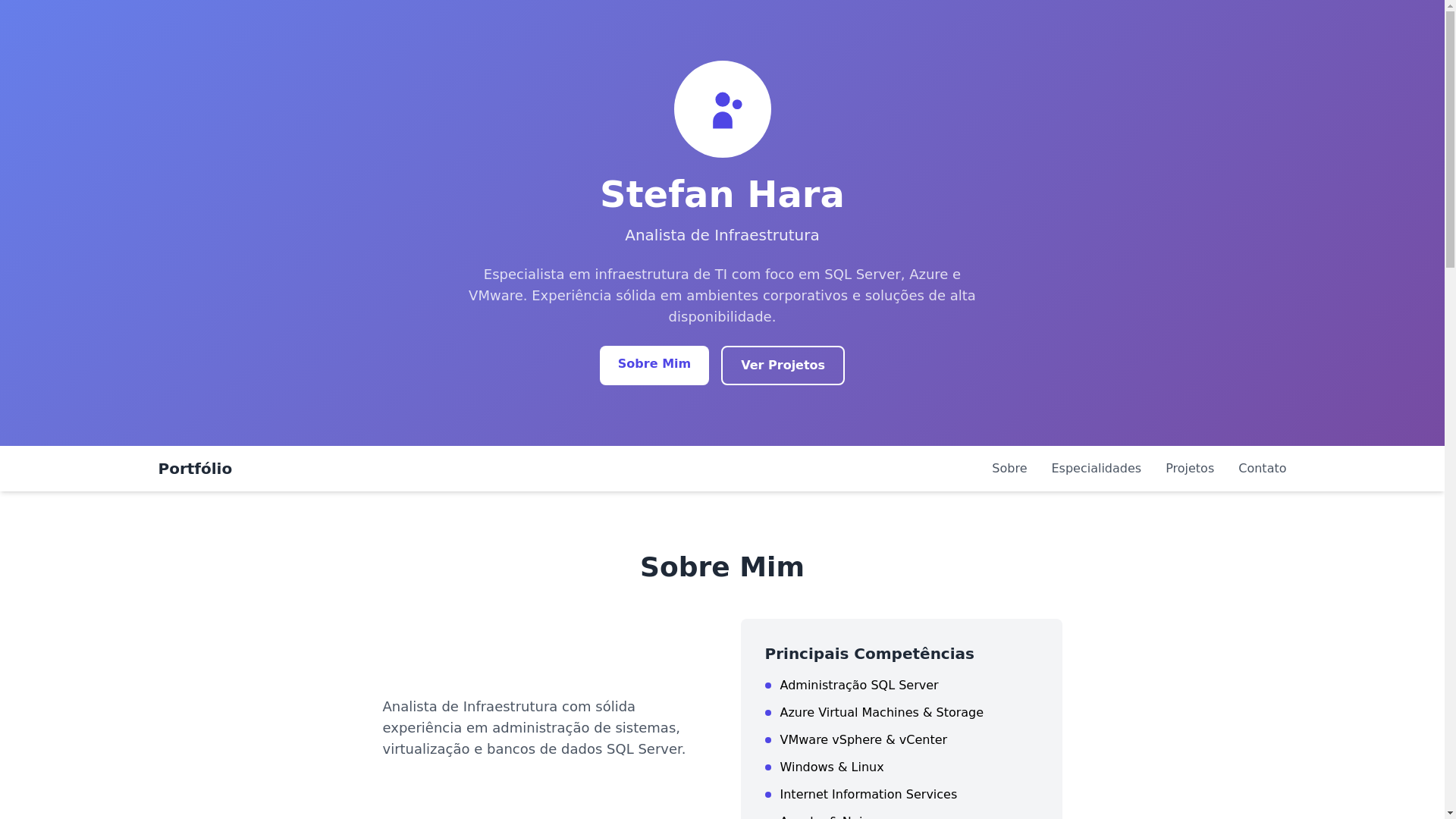 website screenshot of https://stefanharaportifolio.pages.dev/