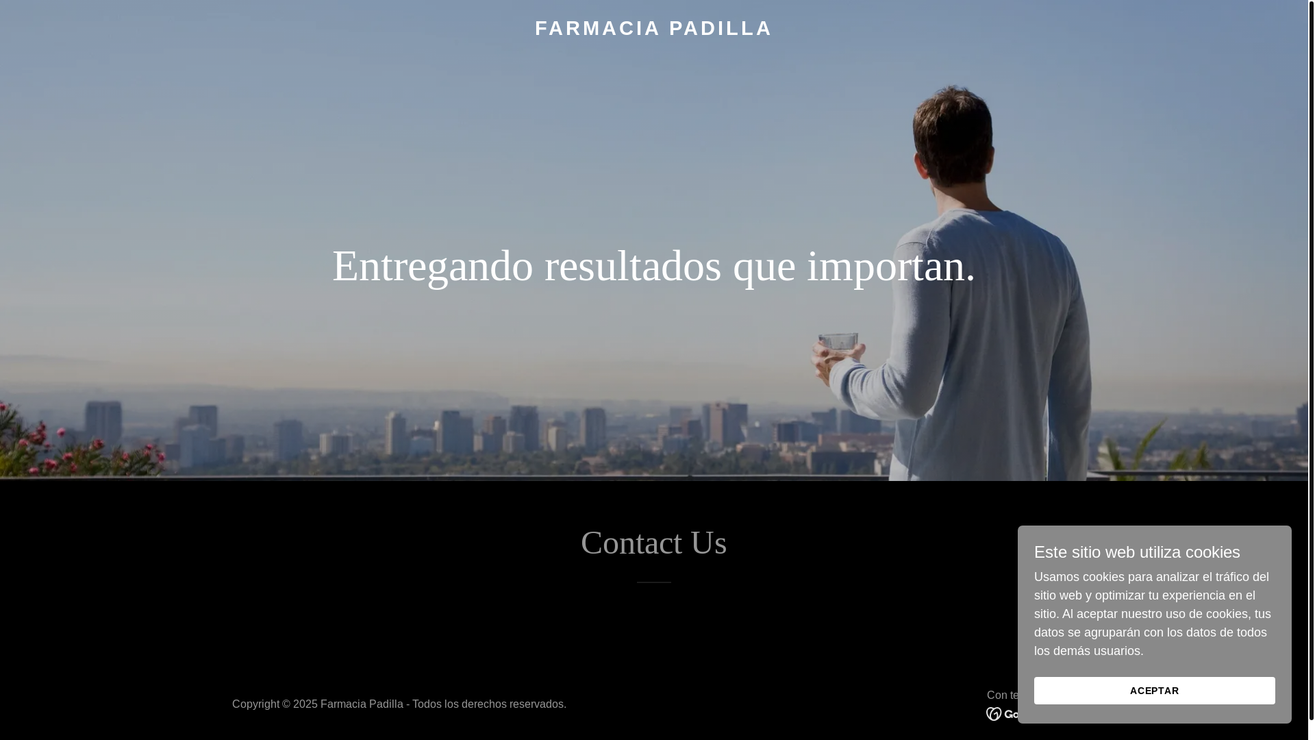 website screenshot of https://farmacospadilla.com/
